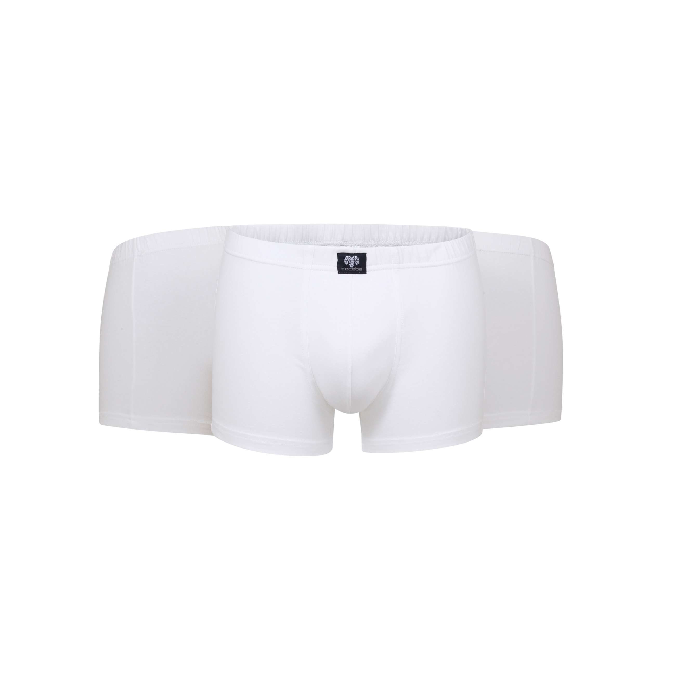 CECEBA Boxershorts CECEBA Herren Pants (3-St) 3er uni weiss weiß Pack