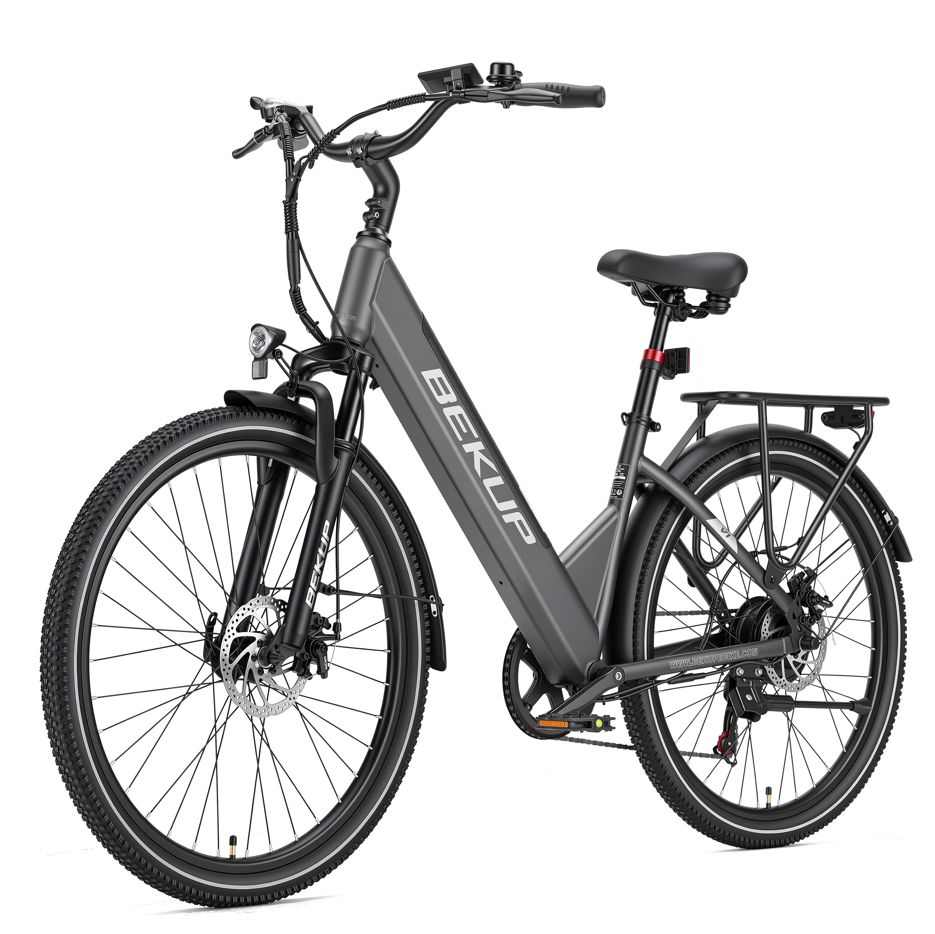 TTGO E-Bike Cityrad V1 26 Zoll Fatbike mit 840-Wh-Akku, Shimano 7-Gang und 80 Nm, 7 Gang Shimano Shimano Tourney TZ Schaltwerk, Kettenschaltung, Heckmotor, 522 Wh, (Komplettset, E-Bike inklusive Akku und Ladegerät), Für Pendelwege und Touren mit Hydraulikbremsen und breiten Reifen