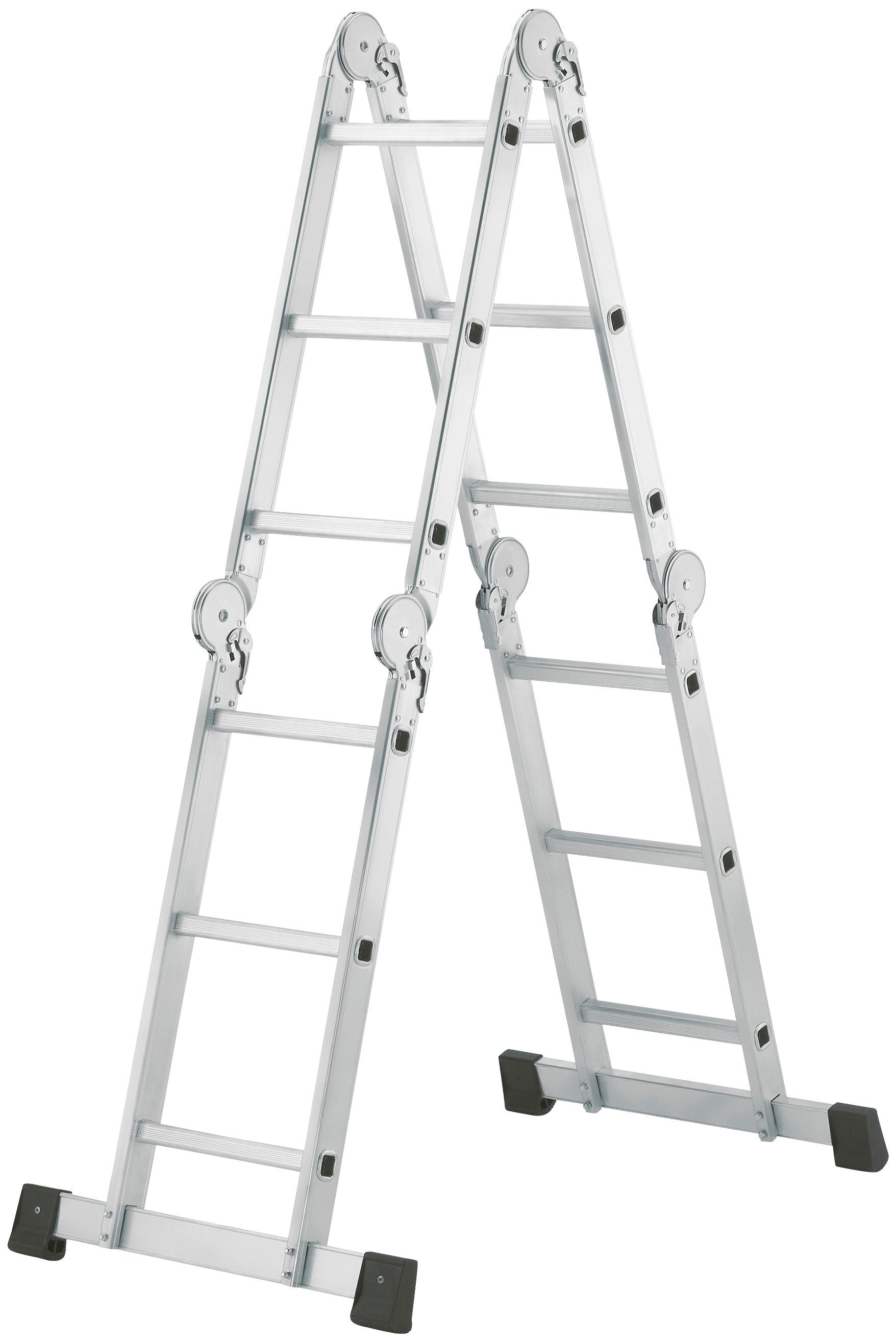 Hailo M60 articulated ladder, aluminum universal ladder 4x3 rungs