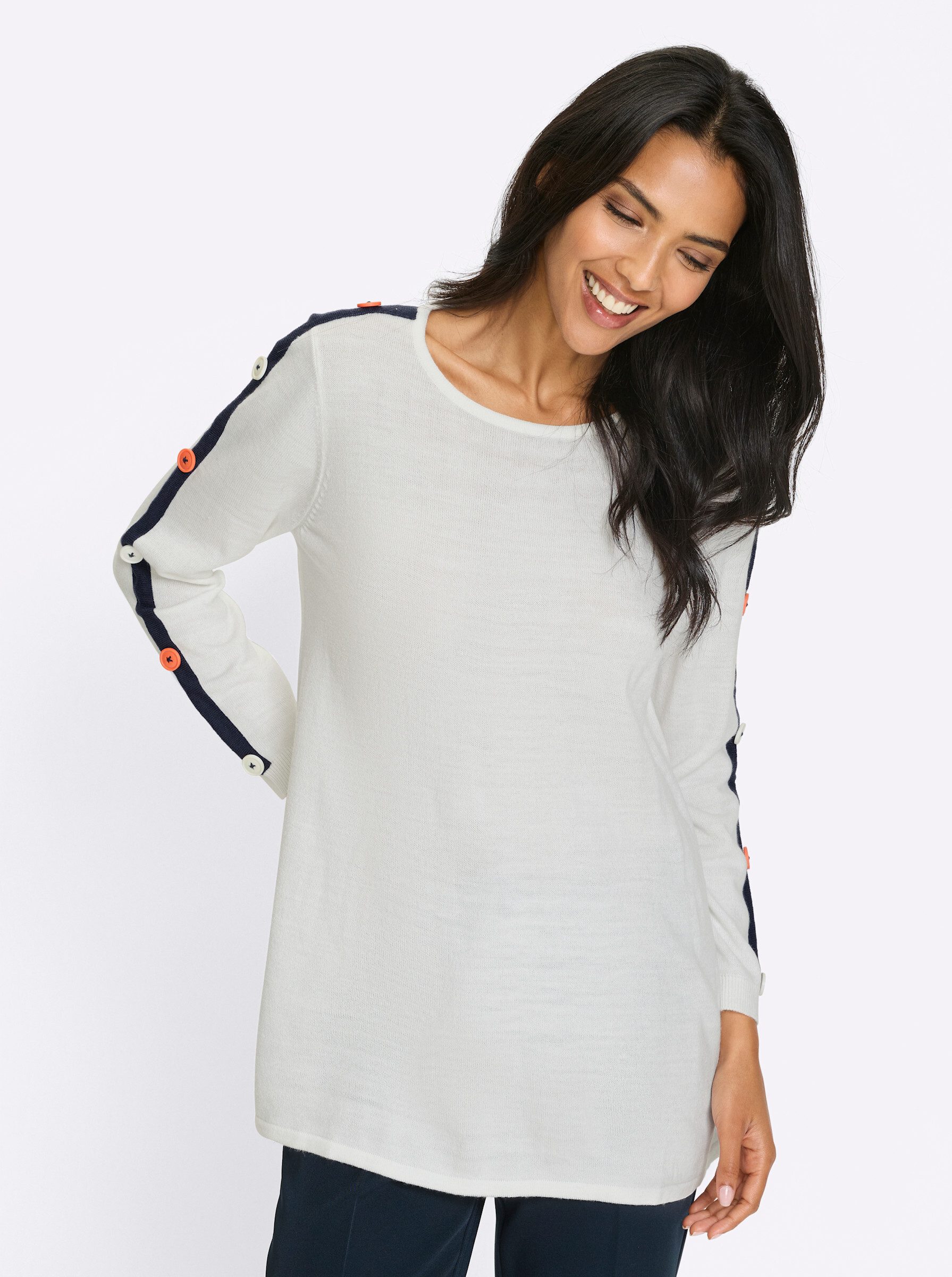 Sieh an! Strickpullover Longpullover . günstig online kaufen