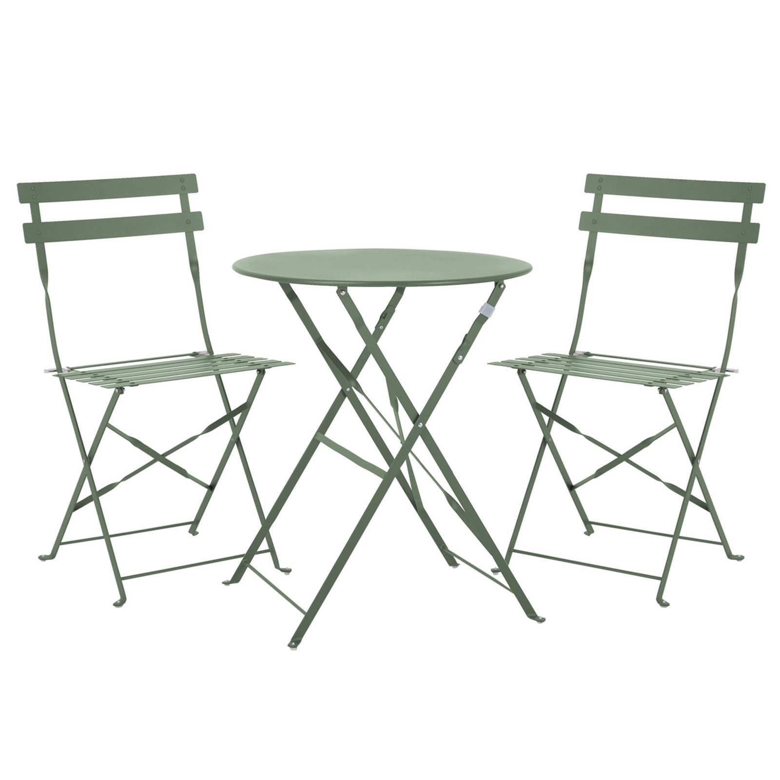SVITA Balkonset BERLIN, (Set, 3-tlg., Bistro-Set), Tisch mit 2 Stühlen, Klappbar, Pflegeleicht, Witterungsbeständig
