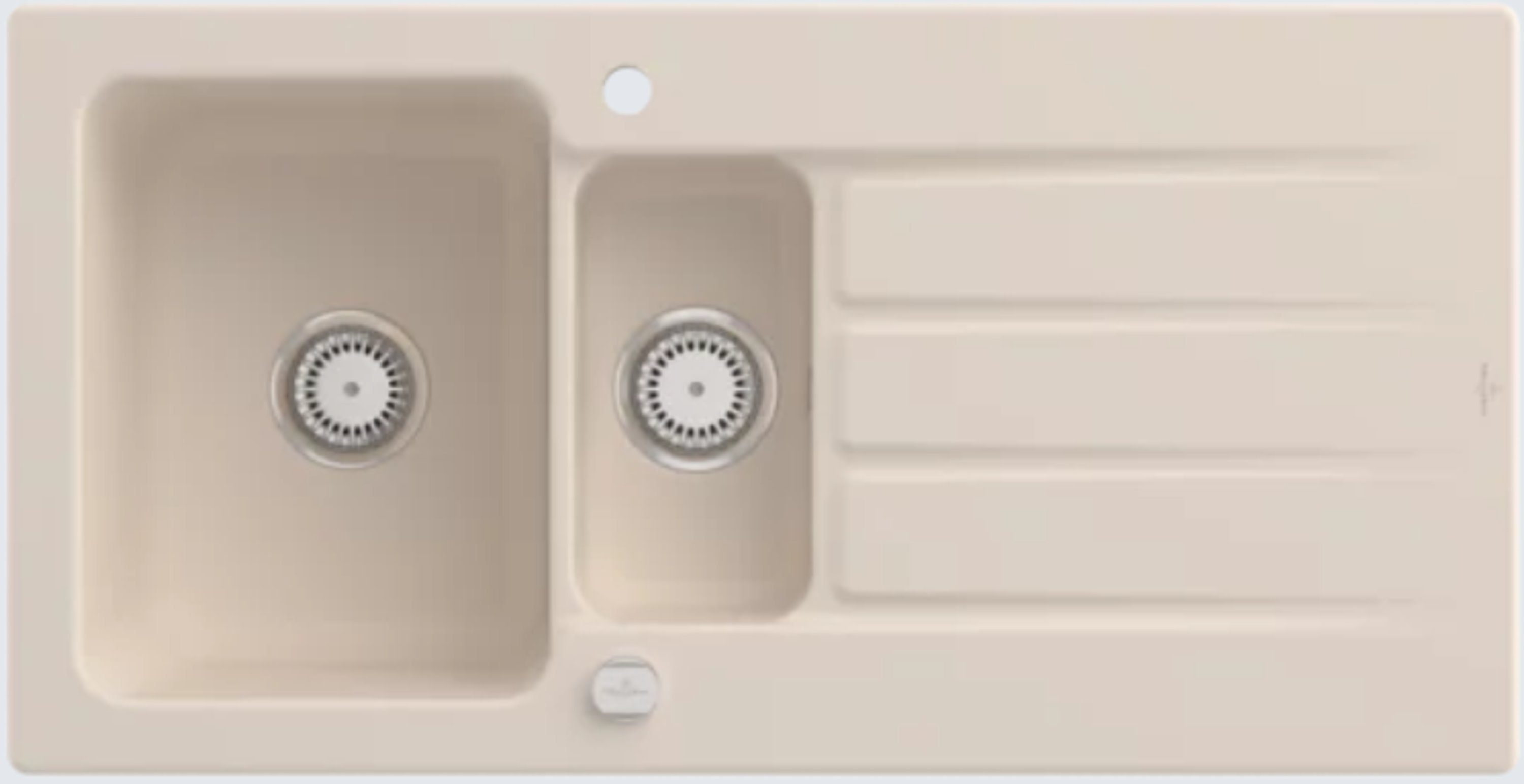 Villeroy & Boch Küchenspüle 3365 02 FU, Rechteckig, 100/22 cm, Reversibel, 2 Becken verschließbar, Dampfgarschale 1/3 einsetzbar