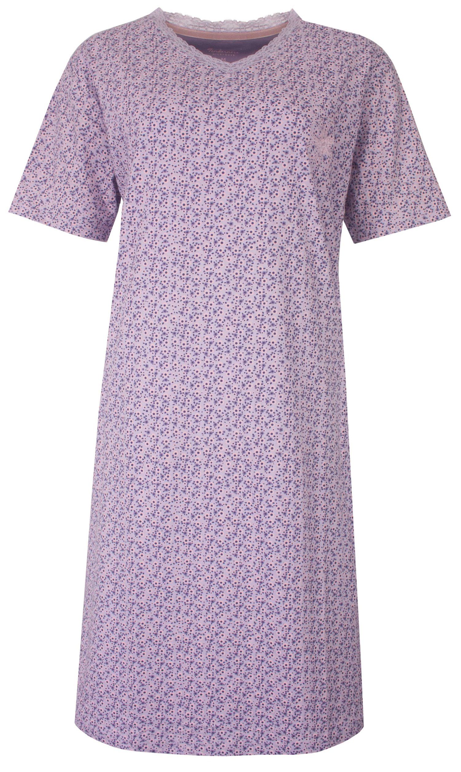 Tenderness Nachthemd Damen Jersey Schlafshirt mit kurzem Arm (1-tlg) Baumwolle