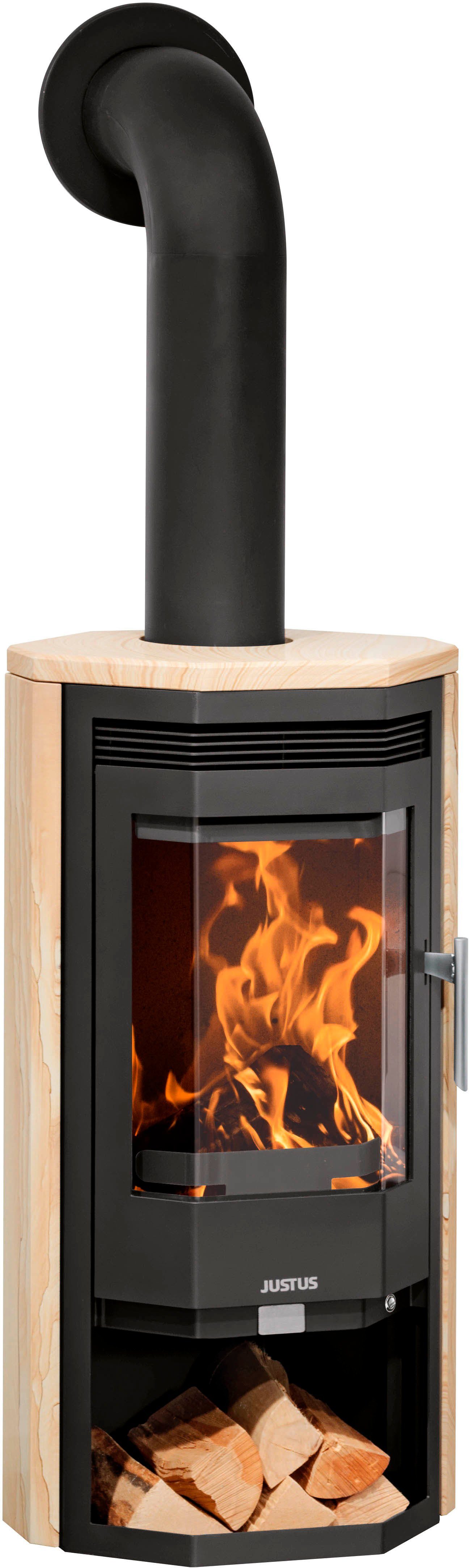 JUSTUS Kaminofen Usedom 5D Sandstein, 5,0 kW, Dauerbrand, prismatische Sche günstig online kaufen