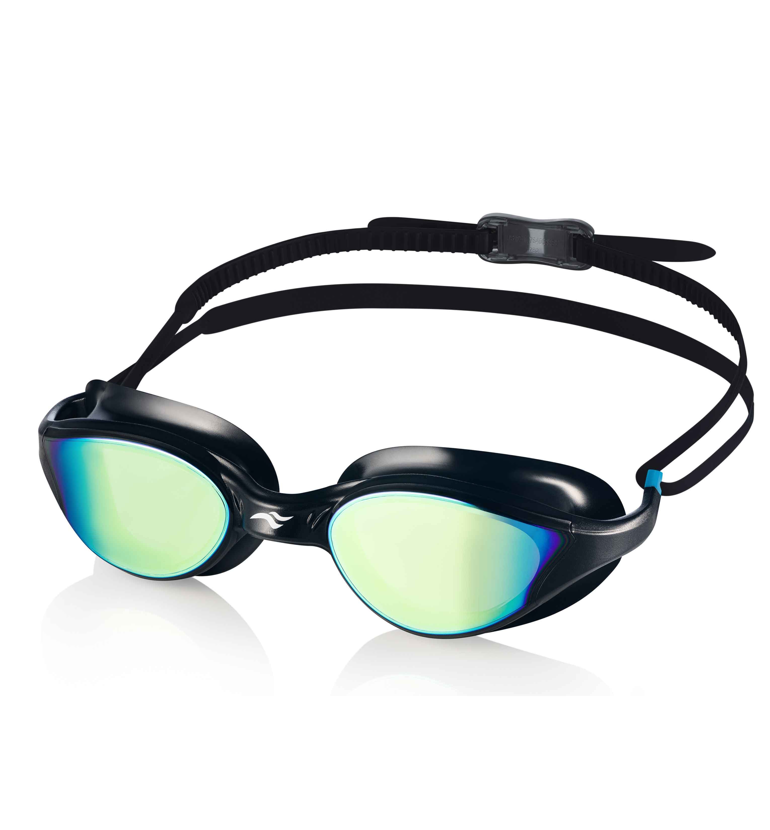 Aqua Speed Schwimmbrille Vortex Schwimmmaske verspiegelt schwarz-blau – UV-Schutz & Komfort, Extra haftende Dichtungen – kein Wassereintritt beim Tauchen