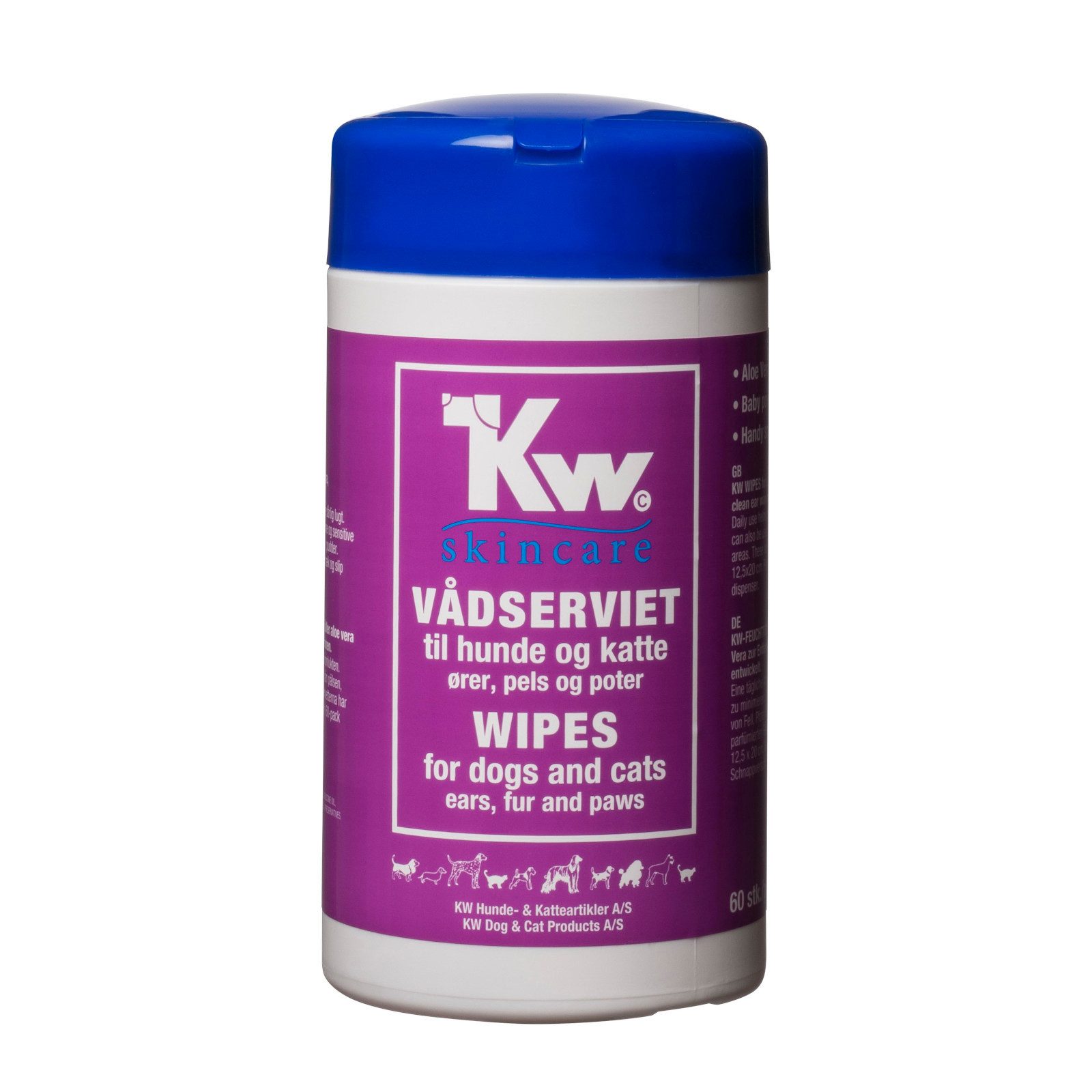 KW Katzenstreu Feuchttücher mit Aloe Vera für Hunde und Katzen 60 Stück