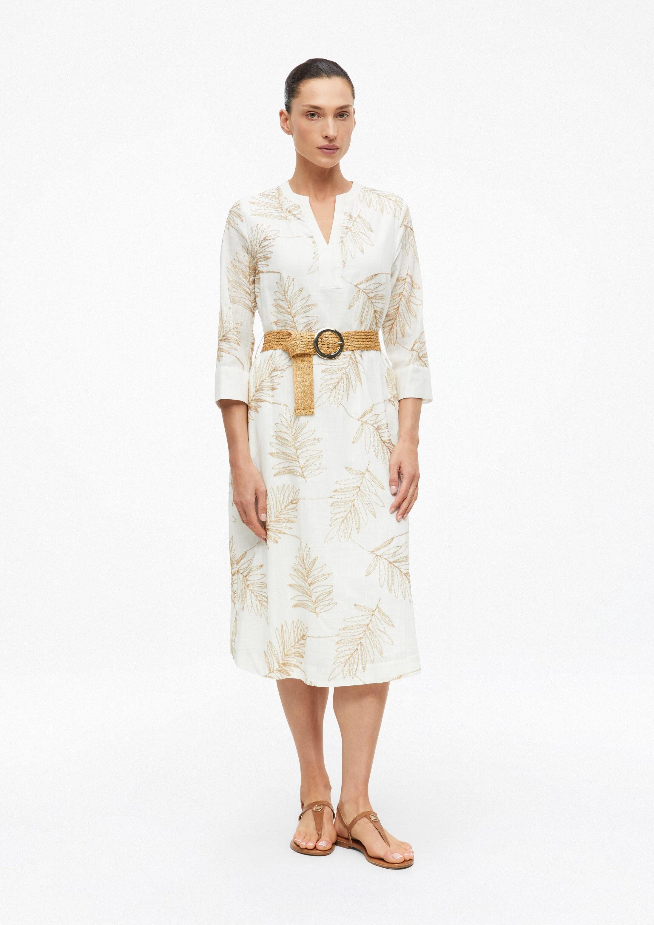 s.Oliver Midikleid Kleid Leichtes Kleid mit Stickerei und Gürtel