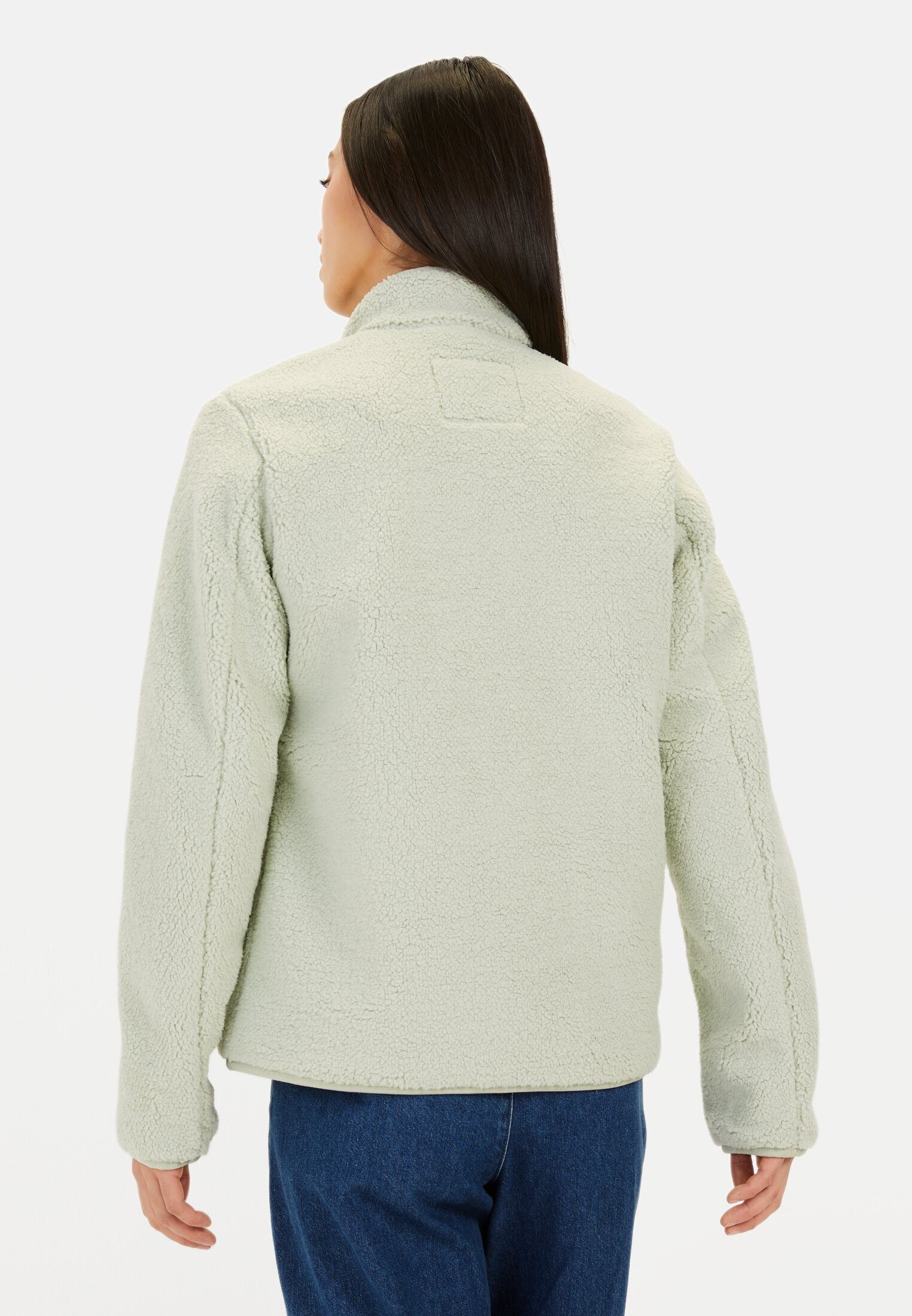 camel active Fleecejacke mit Stehkragen Langarm Stehkragen Markenlabel günstig online kaufen