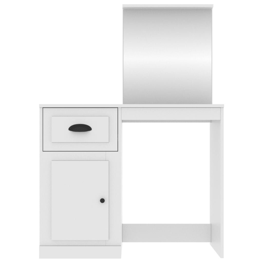 90x50x132,5 Weiß vidaXL cm Schreibtisch Schminktisch Spiegel Holzwerkstoff mit