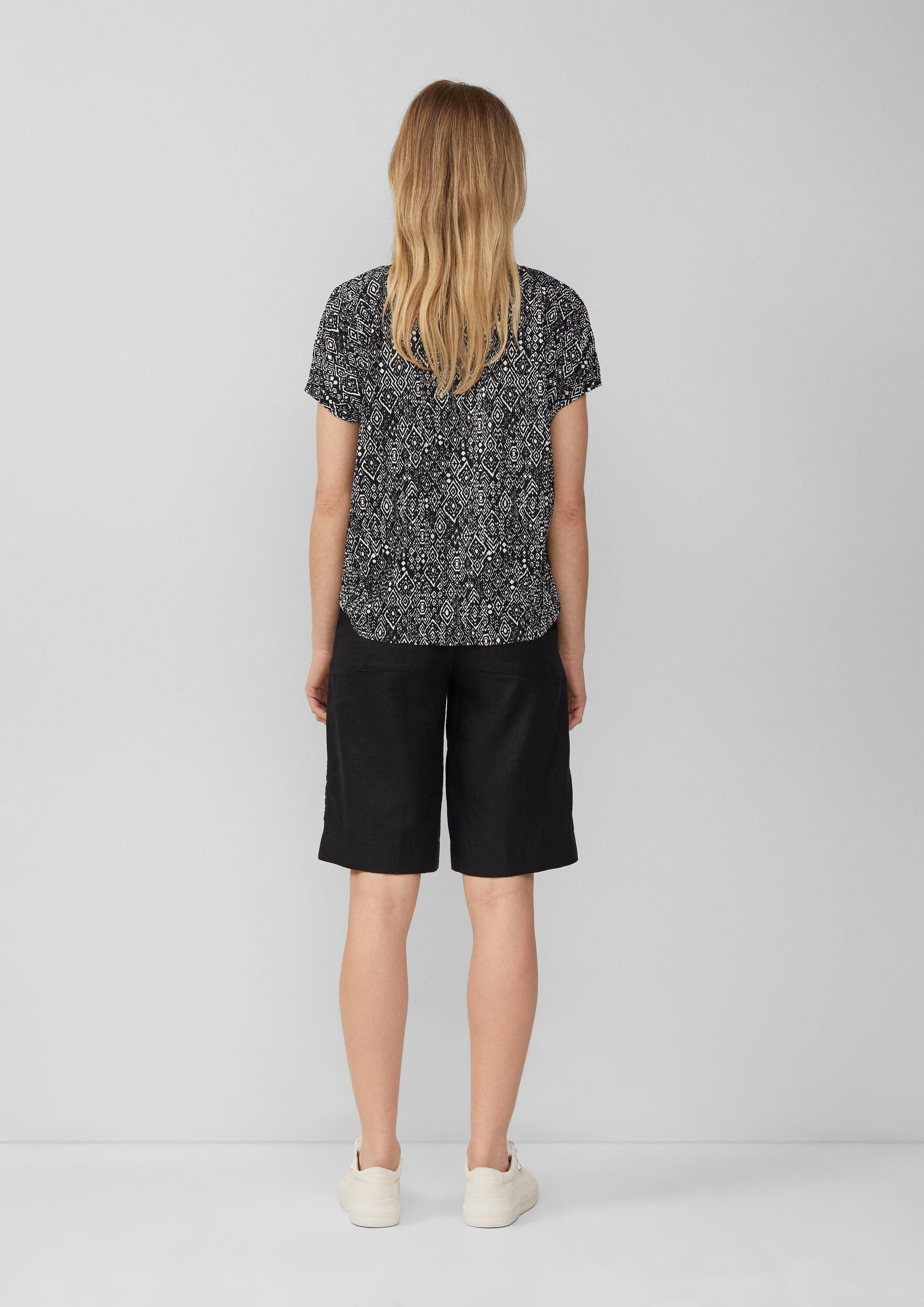 s.Oliver Kurzarmshirt T-Shirt Plissiertes T-Shirt im Relaxed Fit günstig online kaufen