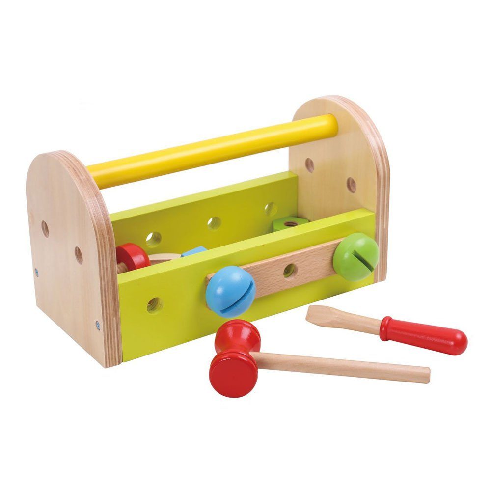 Tooky Toy Lernspielzeug »Tooky Toy Kleine Holz-Werkzeugkiste für Kinder ab  3 Jahren - mit Hammer, Schraubenzieher, Schraubenschlüssel, Schrauben und  Muttern - ca. 27 x 12,5 x 14,5 cm« online kaufen | OTTO