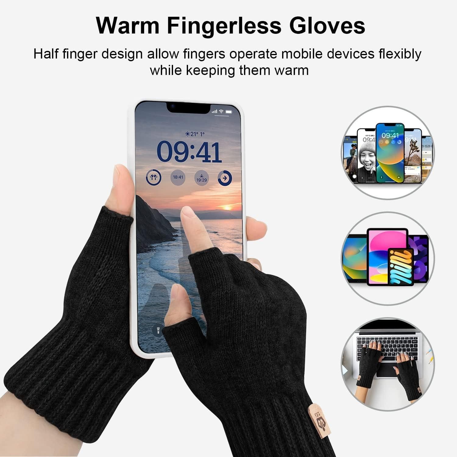 LuxusKollektion Multisporthandschuhe Thermische Fingerlose Strickhandschuhe günstig online kaufen
