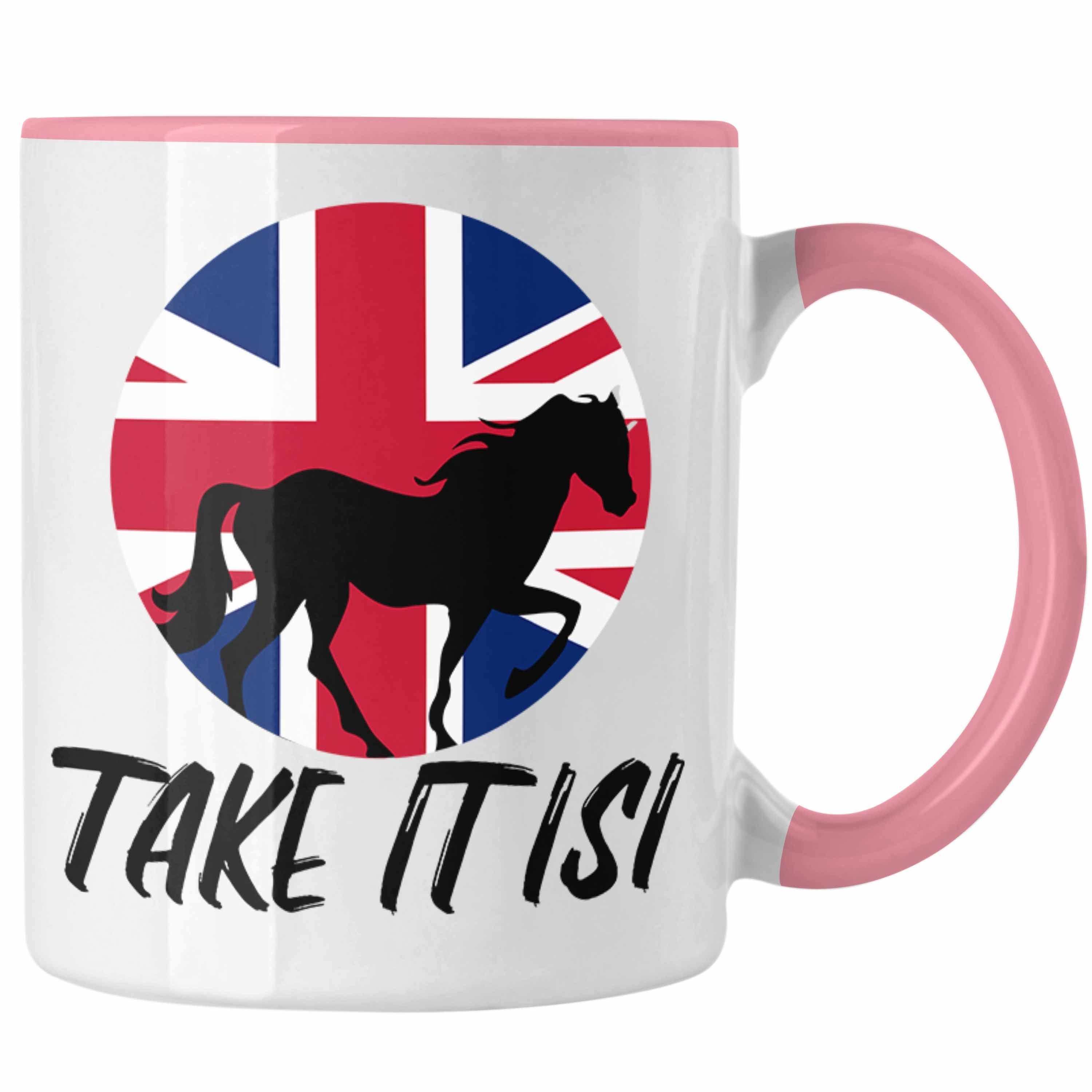 Trendation Tasse Lustige Island Pferd Tasse mit Spruch "Take It Isi" Geschenk für Isla