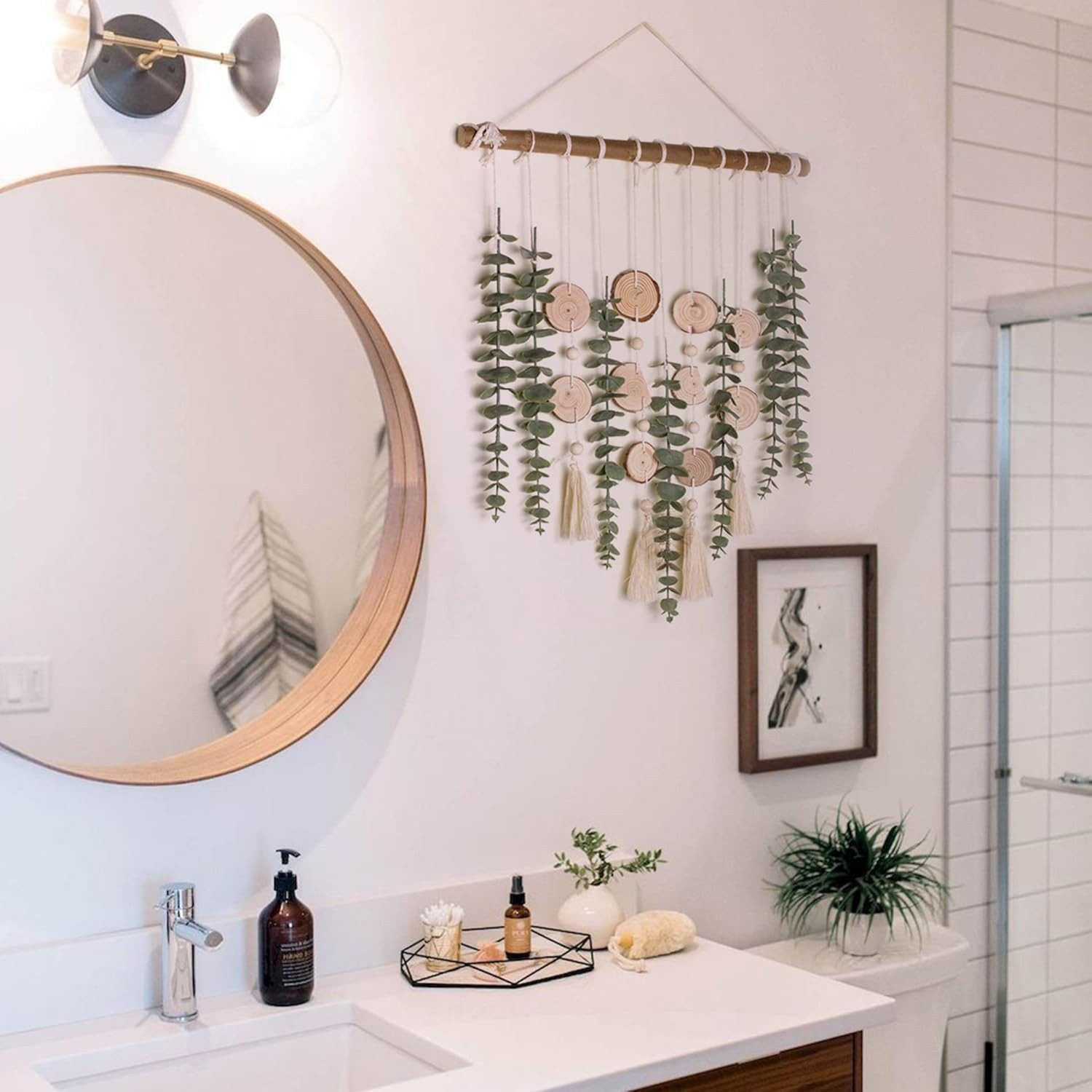 Agger Hängedekoration Hängende Eukalyptus Wanddekoration,Boho Raumdekor – Bild 4 von 5