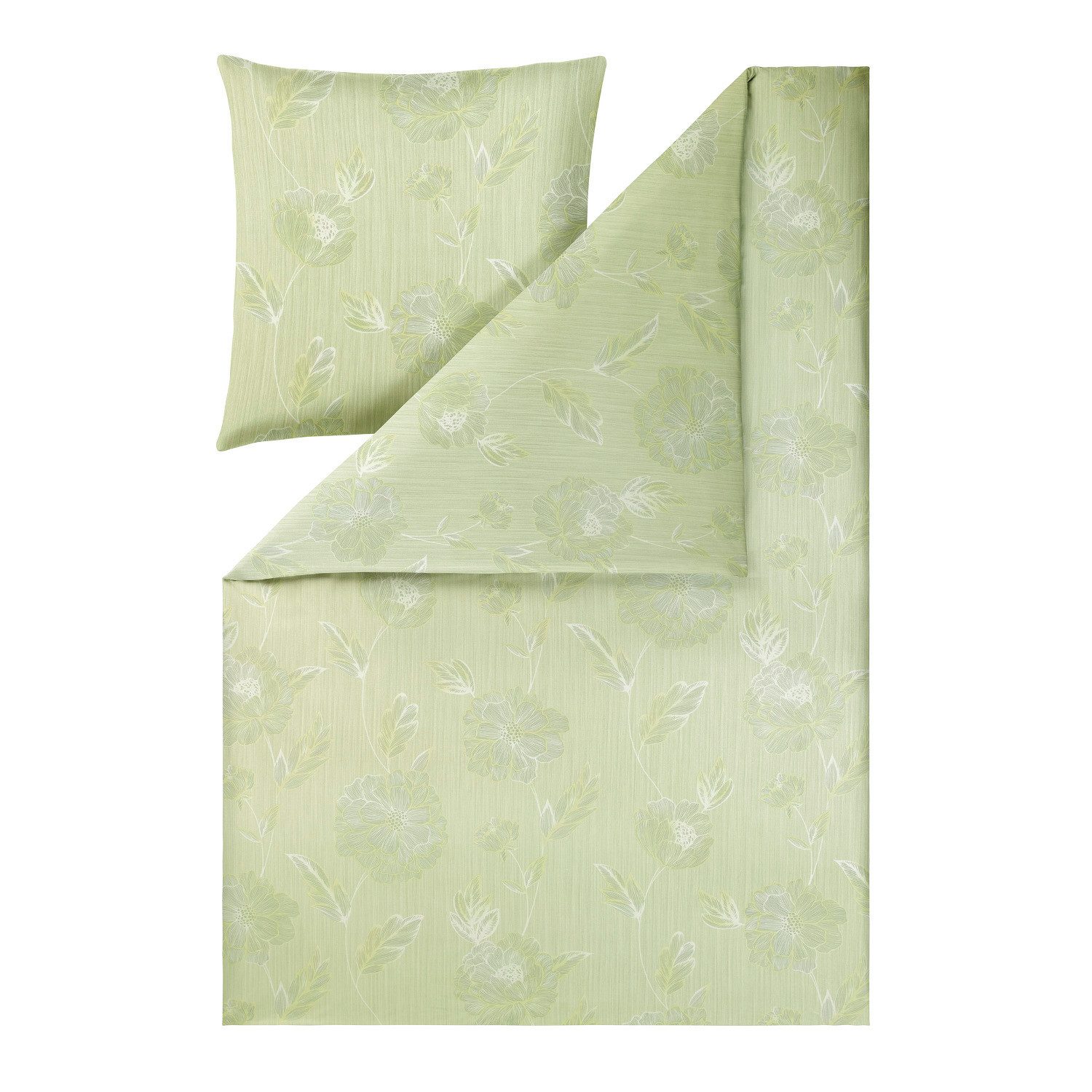 Estella Bettwäsche Estella Interlock Jersey Bettwäsche Edessa 6759-565 verde grün 135x200, 2 teilig