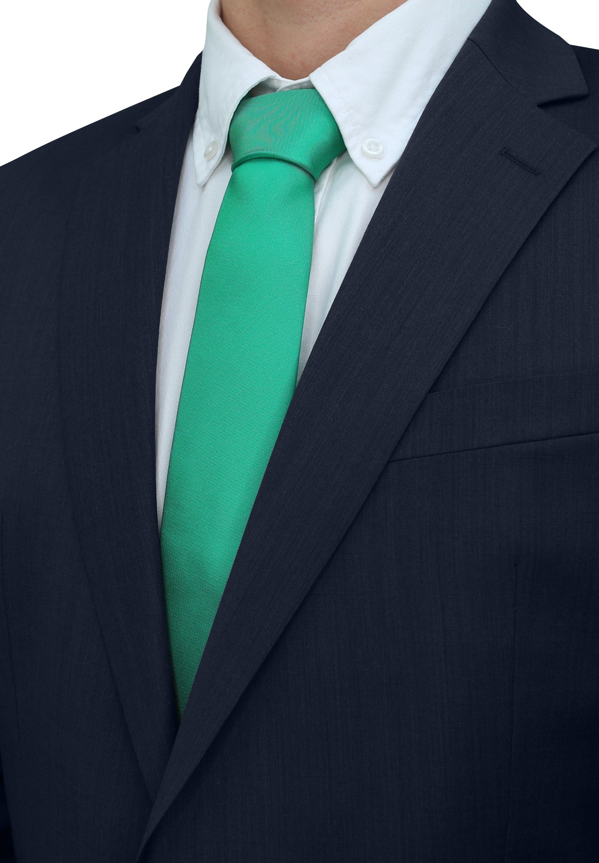 Fabio Farini Krawatte einfarbige Herren Schlips - Unicolor Krawatte in 6cm oder 8cm Breite (Unifarben) Schmal (6cm), Grün-Türkis perfekt als Geschenk