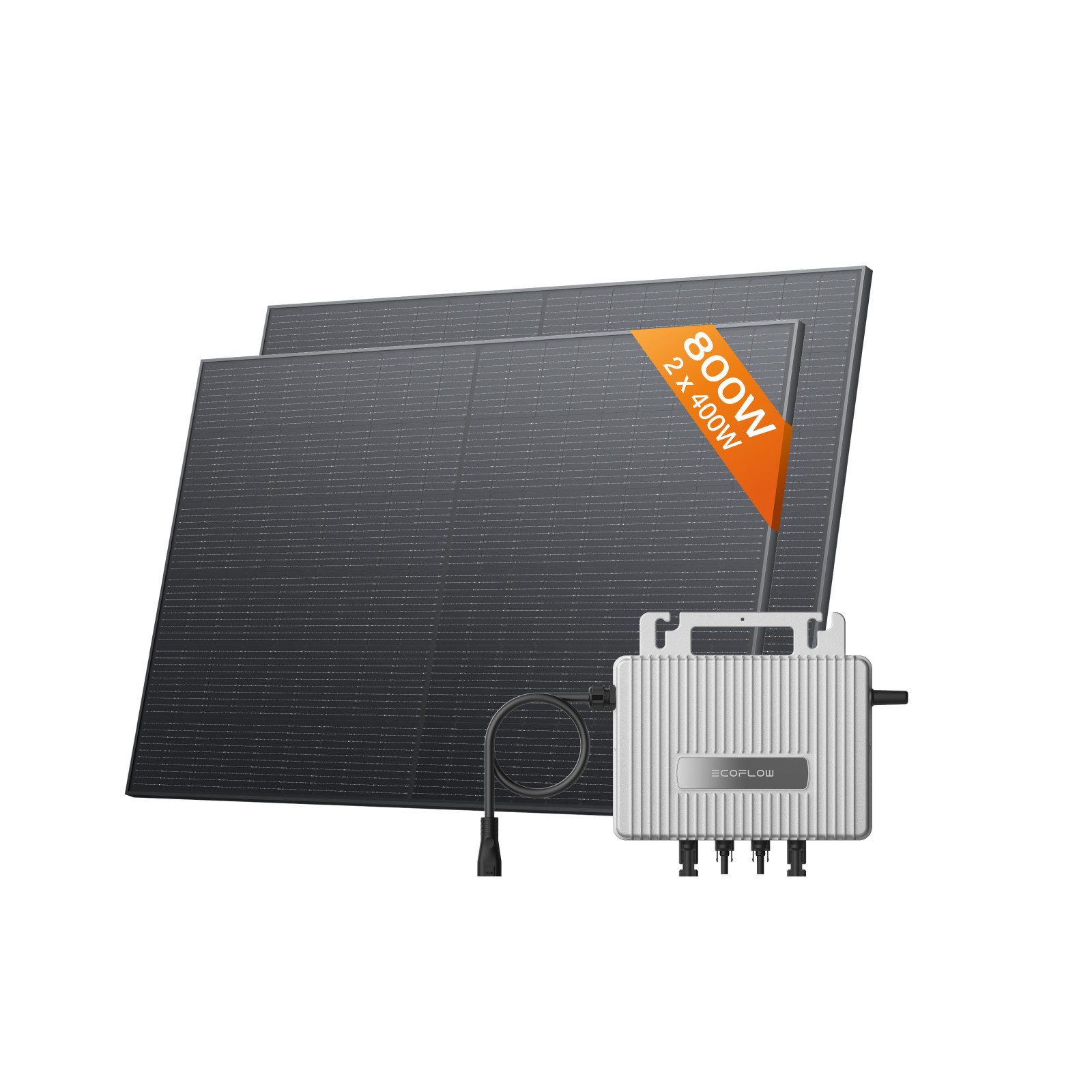 Ecoflow Balkonkraftwerk ECOFLOW STREAM 800 W Mikro-Wechselrichter, 2 x 400 W PV Solarpanels