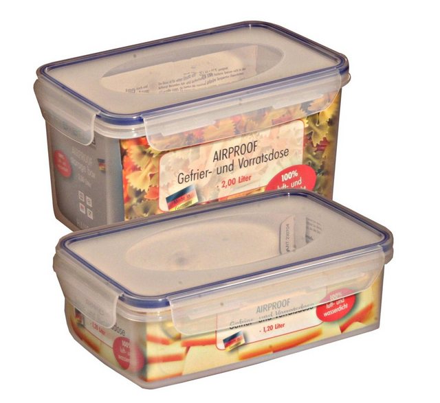 axentia Vorratsdose “Airproof”, Kunststoff, (Set, 2-tlg), Frischhalteboxen transparent