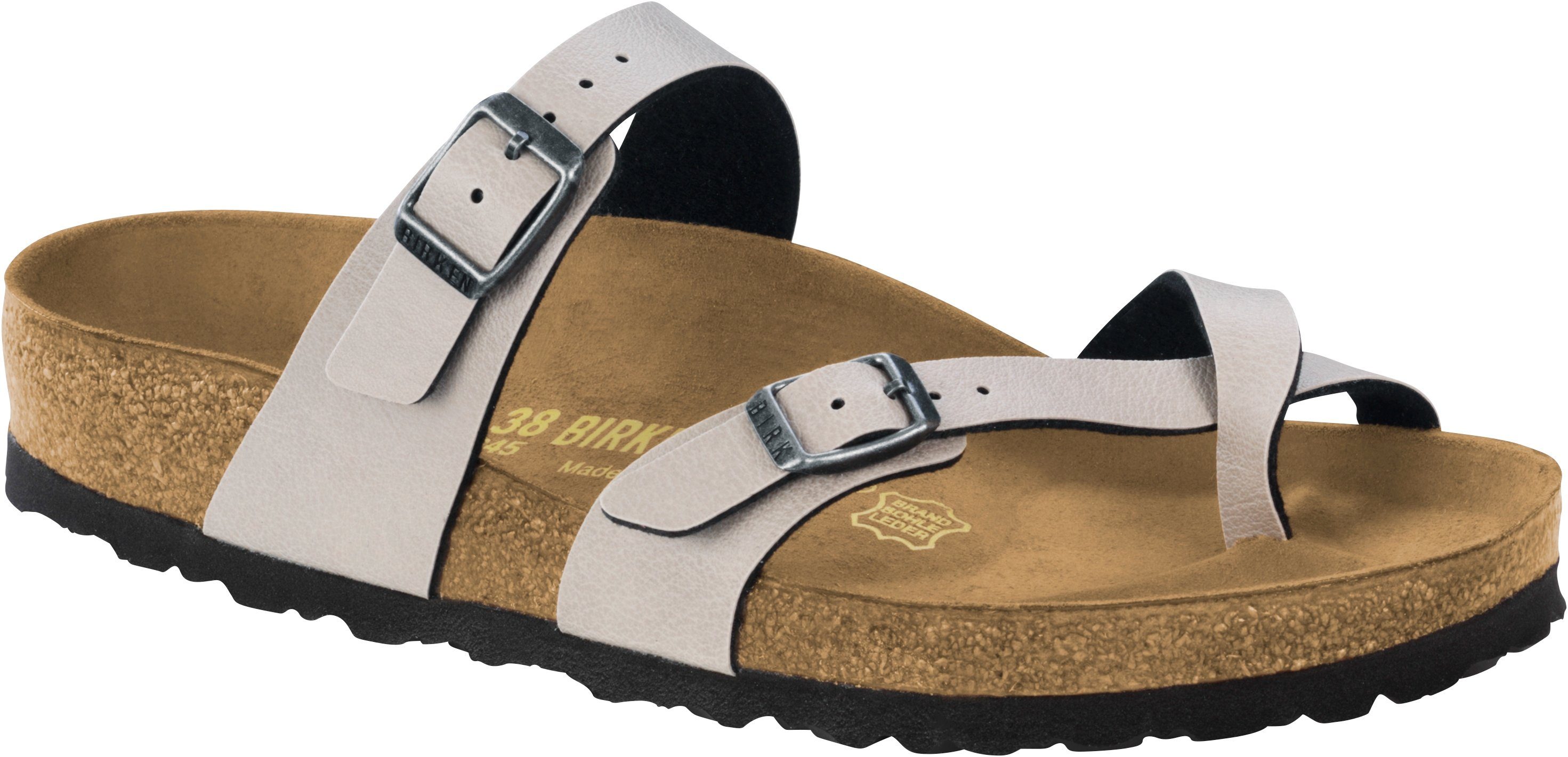 Birkenstock Birkenstock Zehensteg Mayari pull up stone 1005056 Pantolette