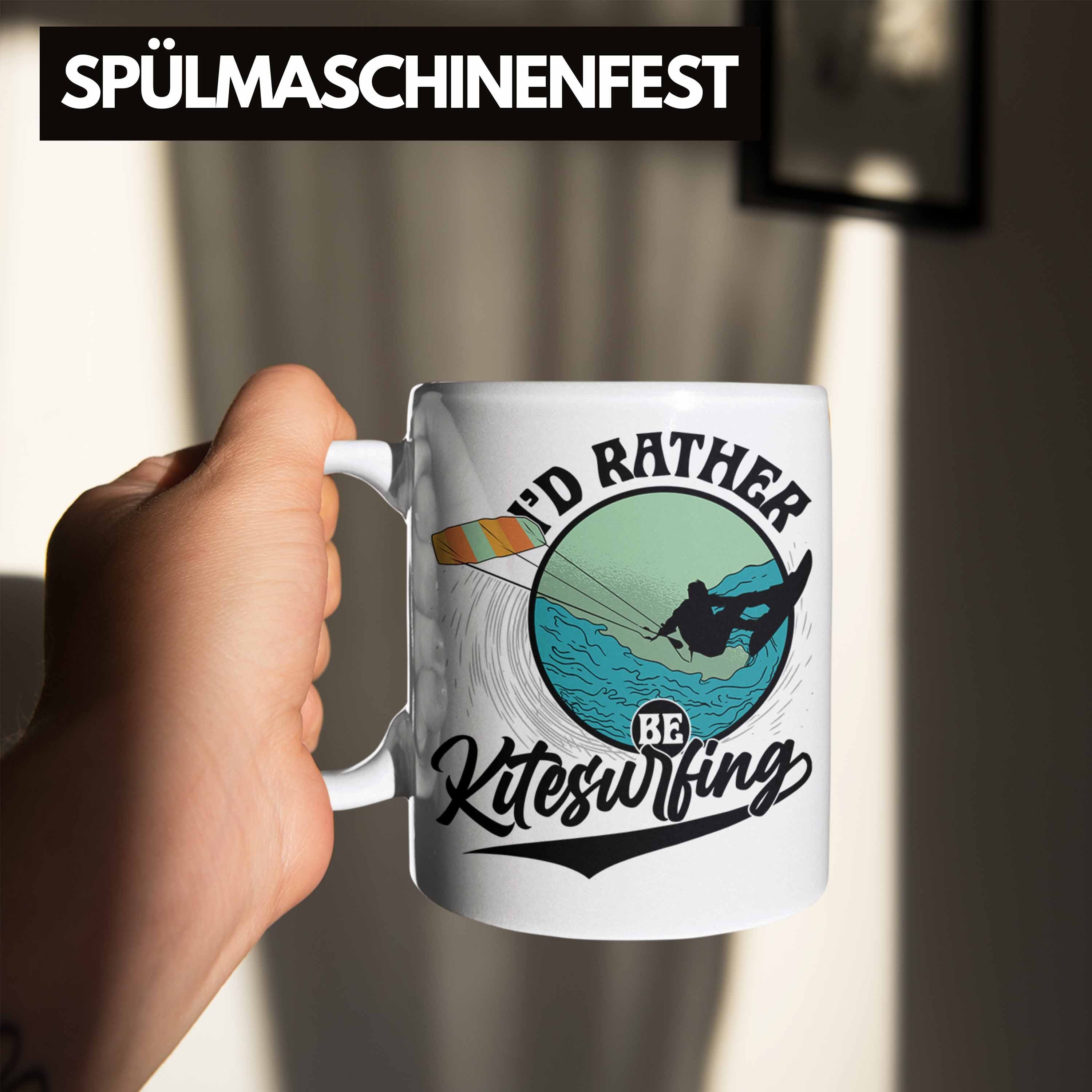 Be Rather Weiss Tasse Geschenkidee Kitesurfing K Trendation für Geschenk I'd Tasse Kitesurfer