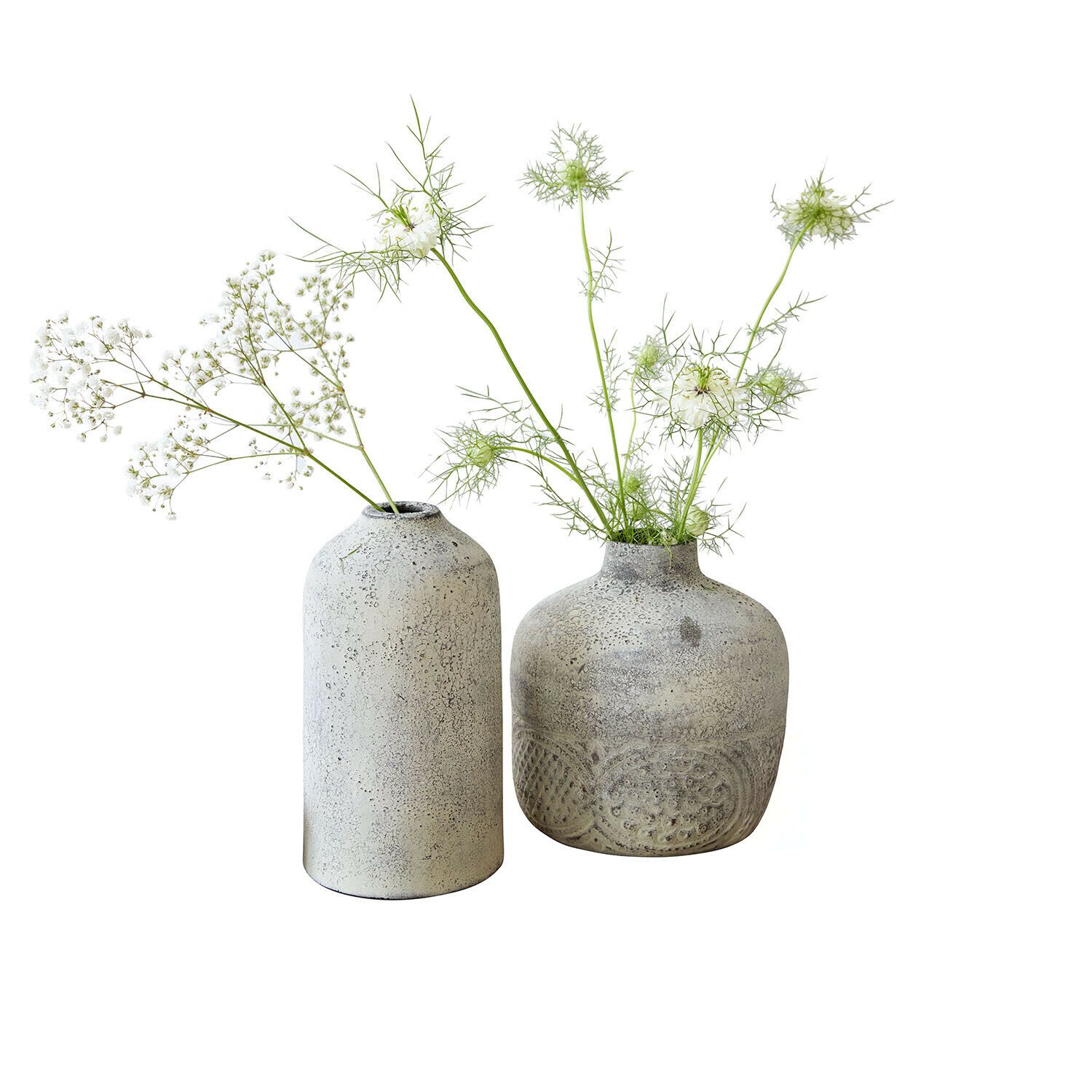 Mirabeau Tischvase Vase 2er Set Vornelli antikcreme