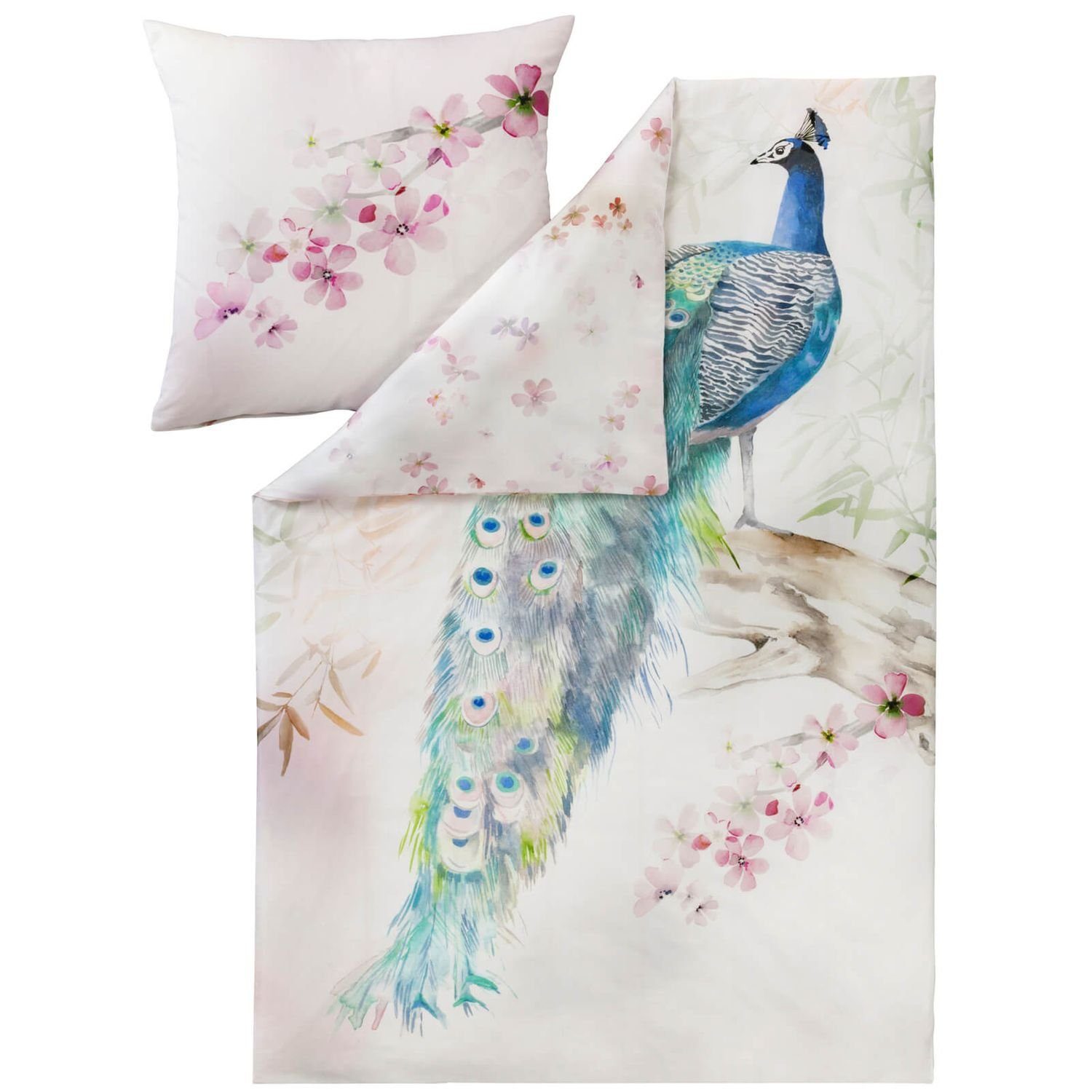 Bettwäsche »Peacock 4733 985 Multicolor«, Estella, Pfau, Federn Blüten  online kaufen | OTTO