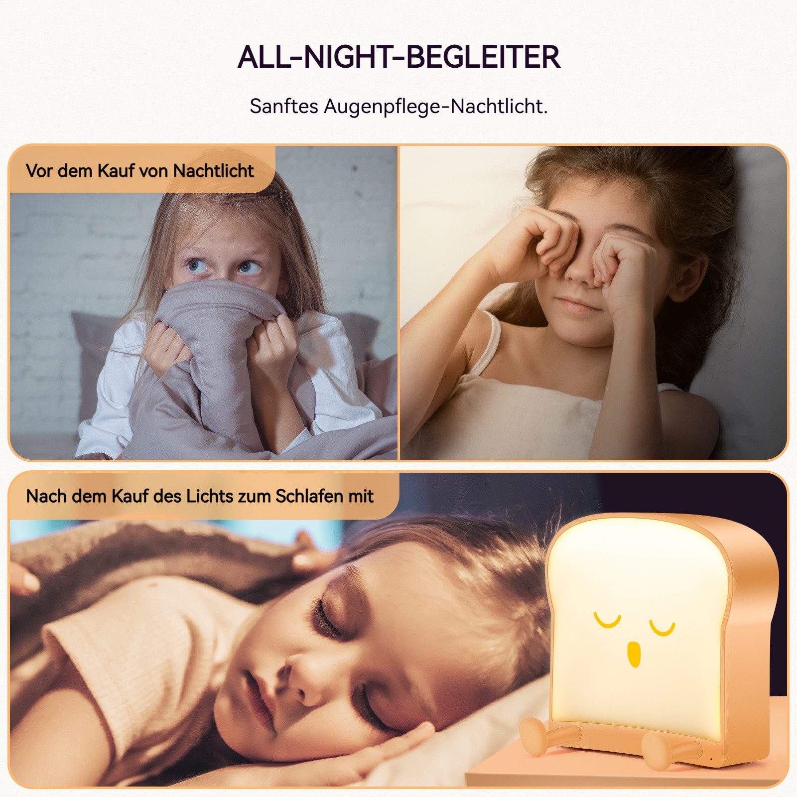 BlingBin LED Nachtlicht Toastbrot Nachtlampe,Doppelseitige Beleuchtung günstig online kaufen