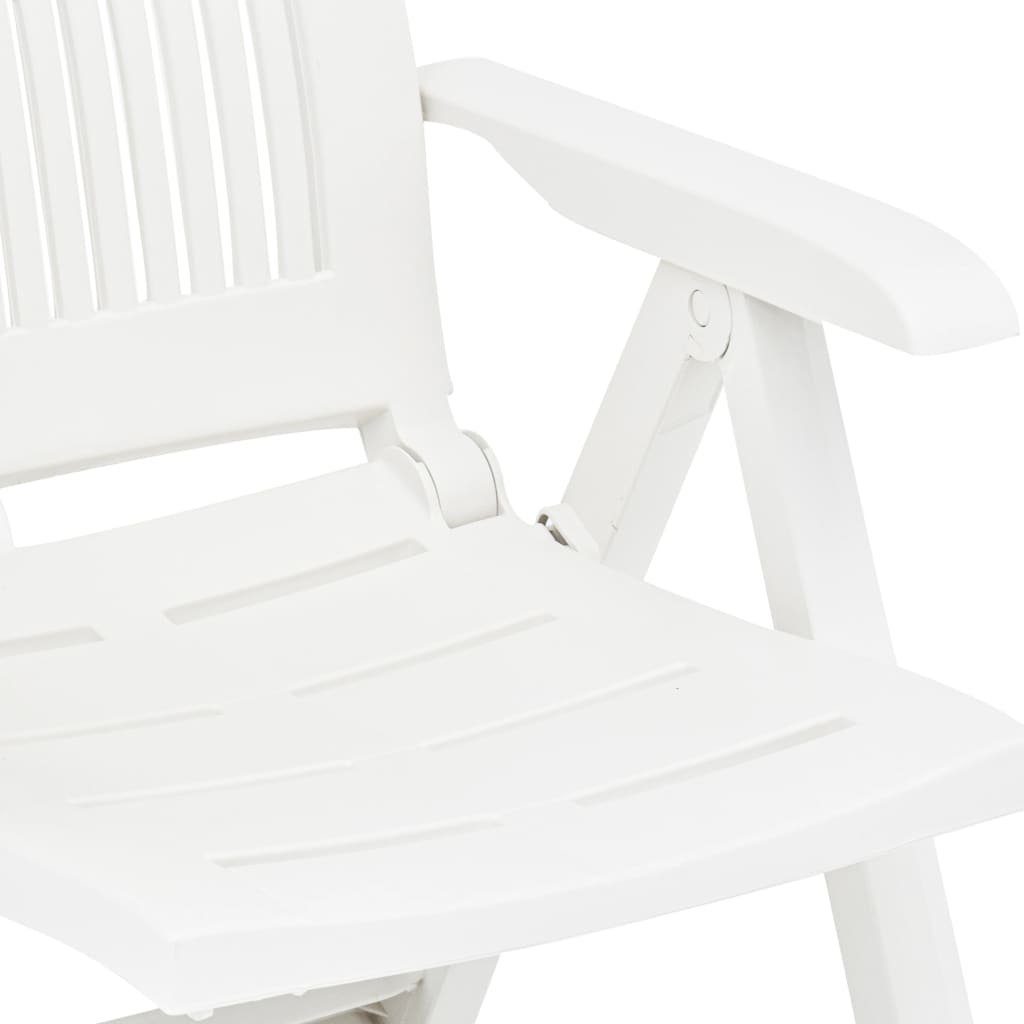 Gartenstuhl furnicato Weiß Verstellbare Gartenstühle Kunststoff 2 Stk.