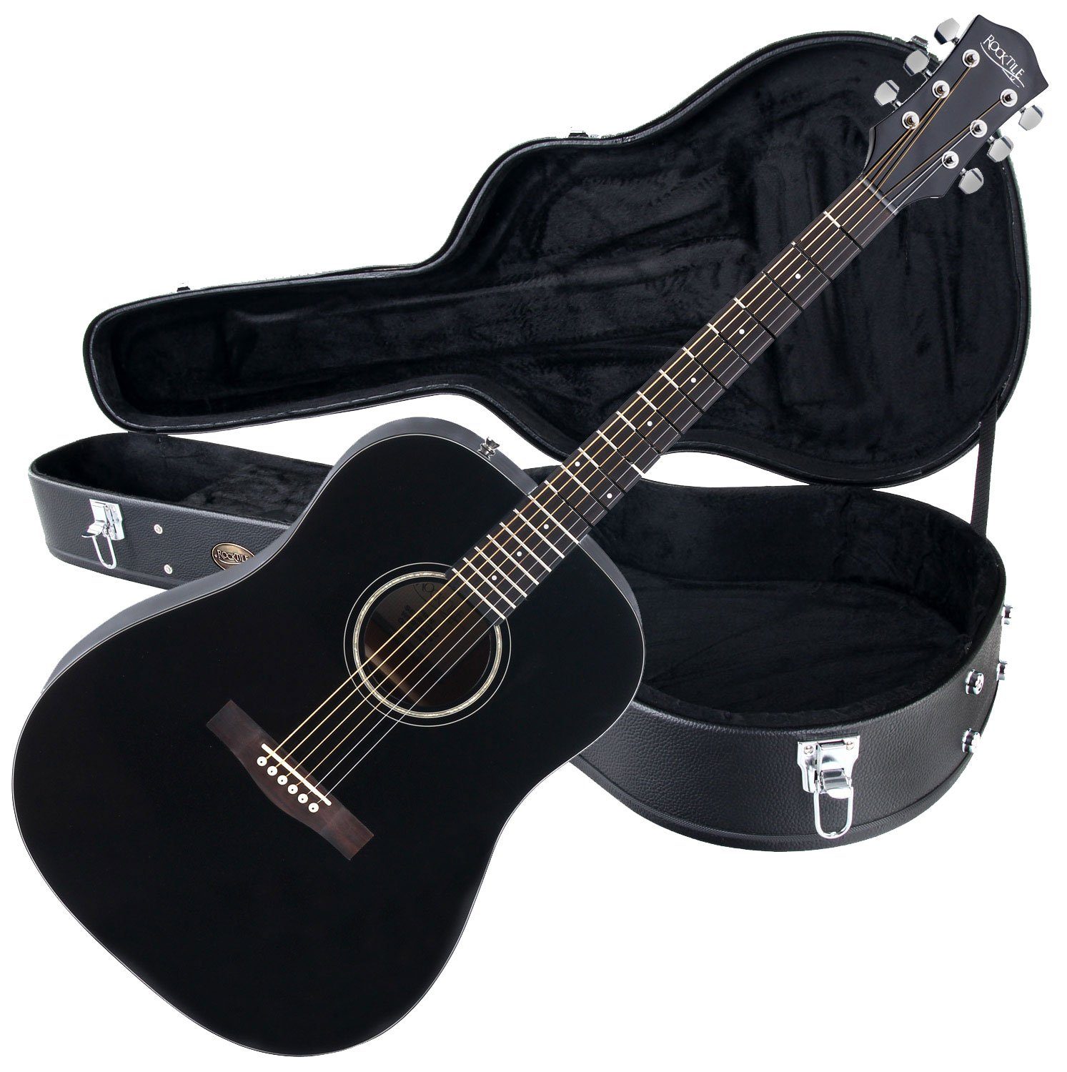 Rocktile Westerngitarre D-60 Akustikgitarre, Dreadnought, Spar-Set, Inkl. Koffer, D'Addario Saiten - Boden & Zarge: Mahagoni