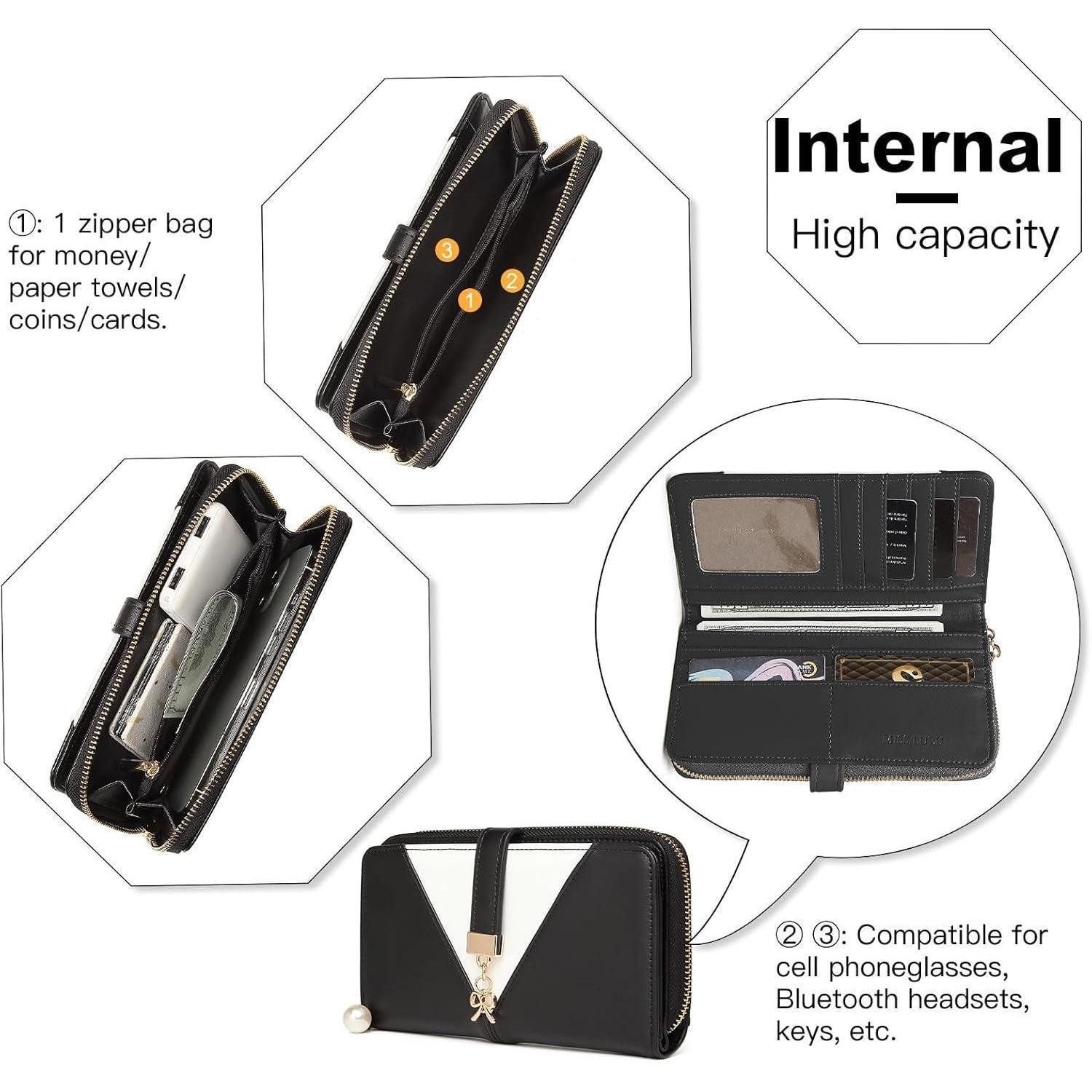 LuxusKollektion Handtasche Damen Handtasche Schultertasche Shopper Schwarz Ledertasche Set