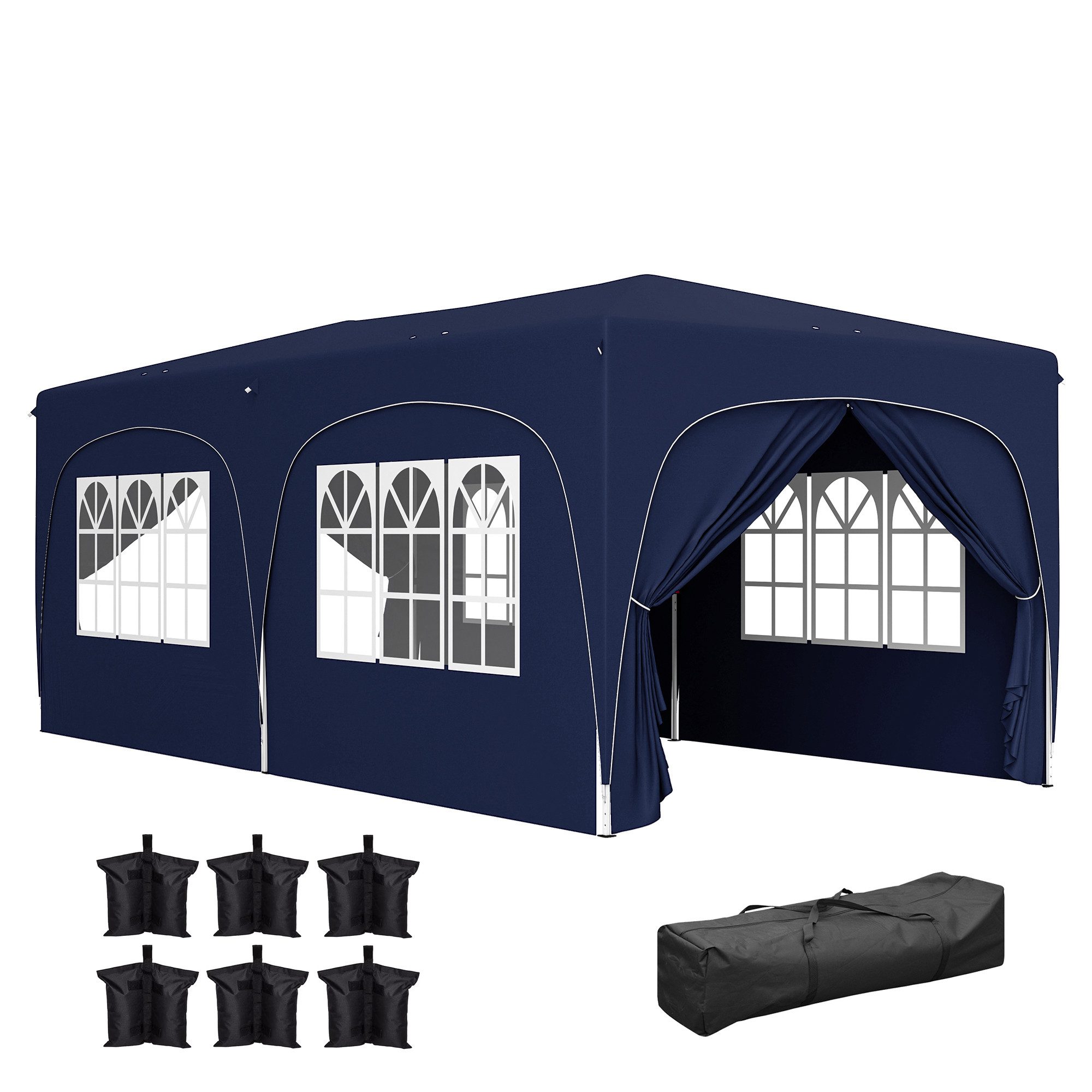 Outsunny Faltpavillon 3x6m, wasserabweisend stabil winterfest, günstig online kaufen