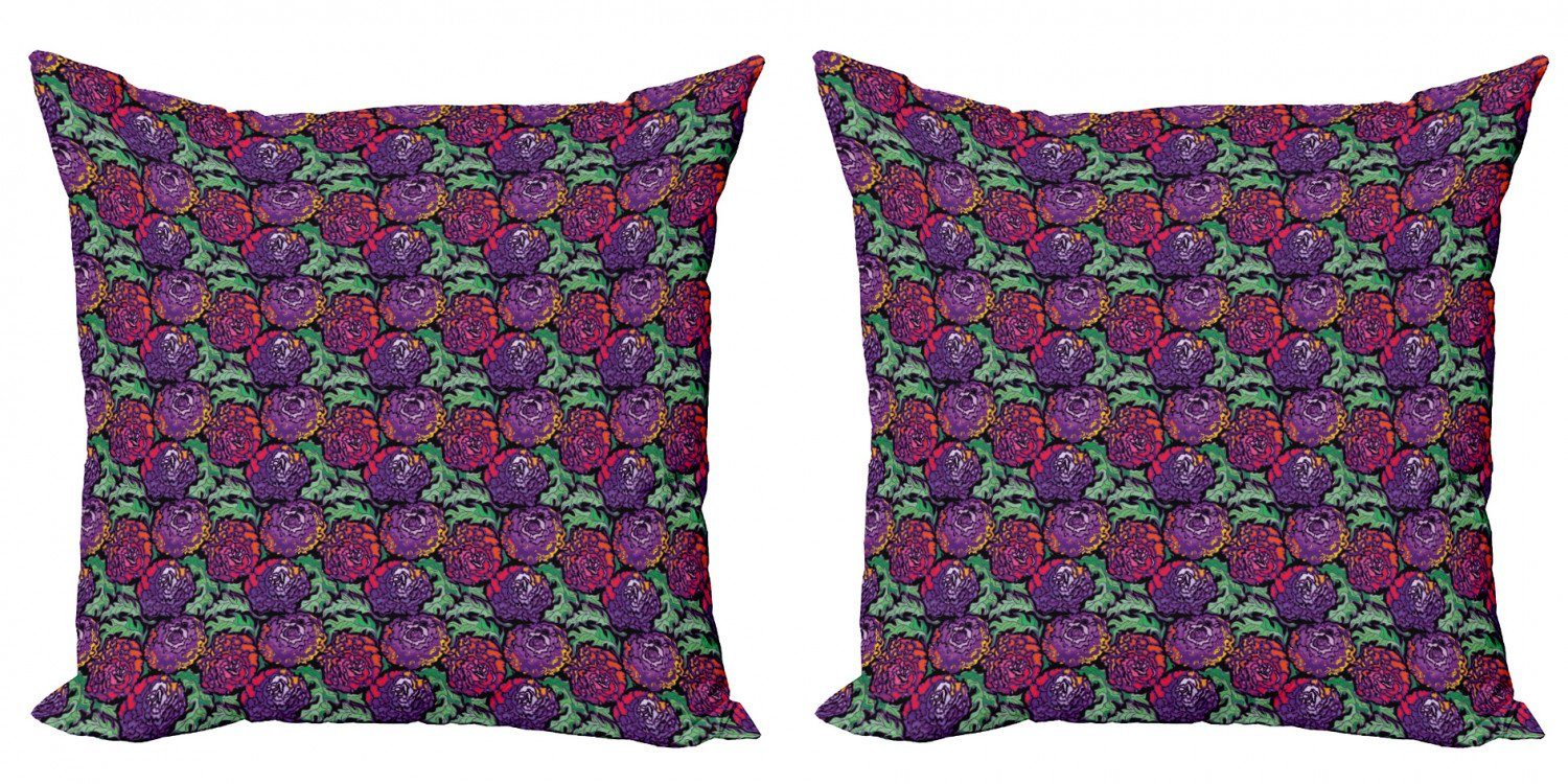 Kissenbezüge Modern Accent Doppelseitiger Digitaldruck, Stück), (2 Blume Vibrant Päonienblüten Abakuhaus