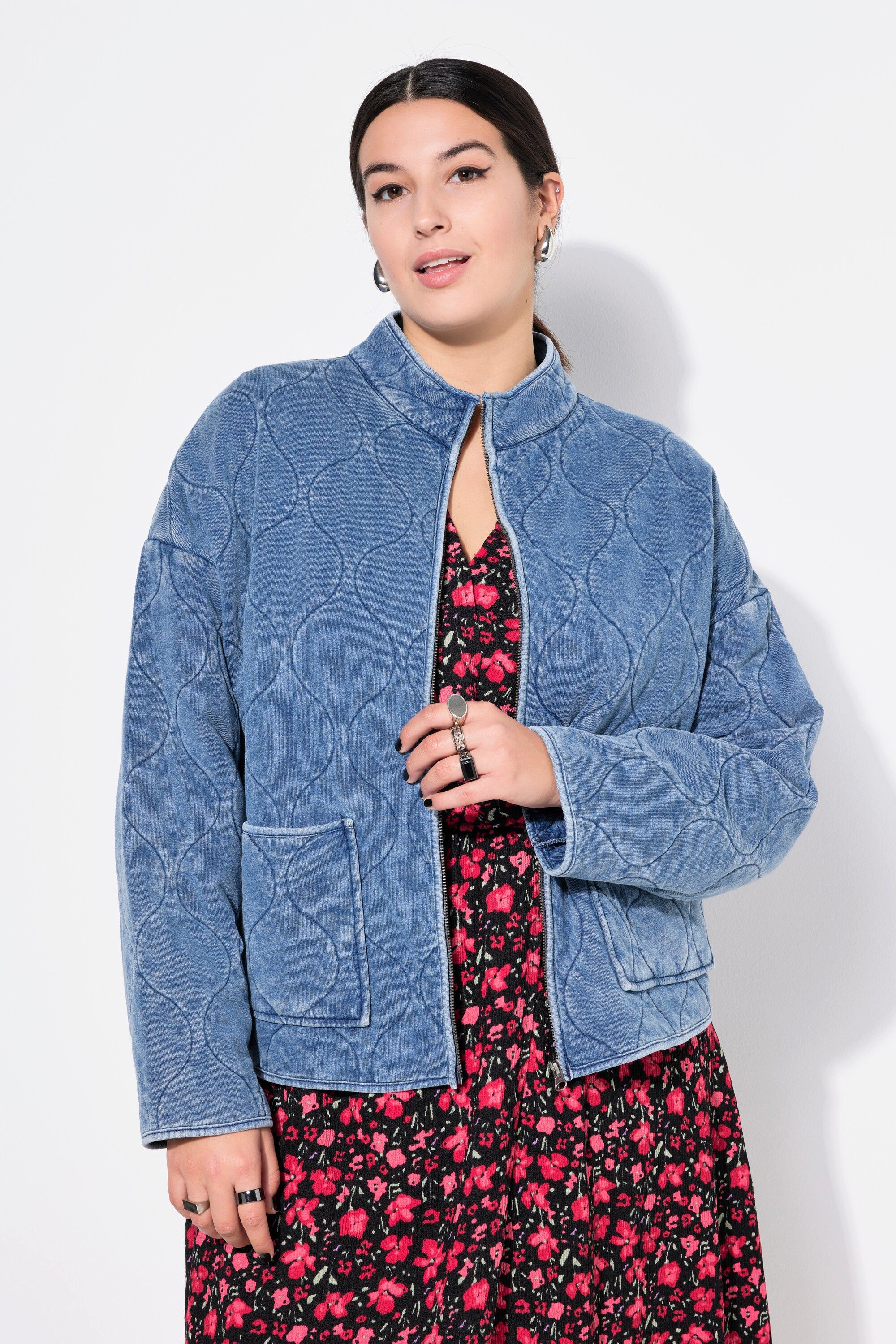 Studio Untold Kurzjacke Steppjacke oversized Vintage washed Stehkragen günstig online kaufen