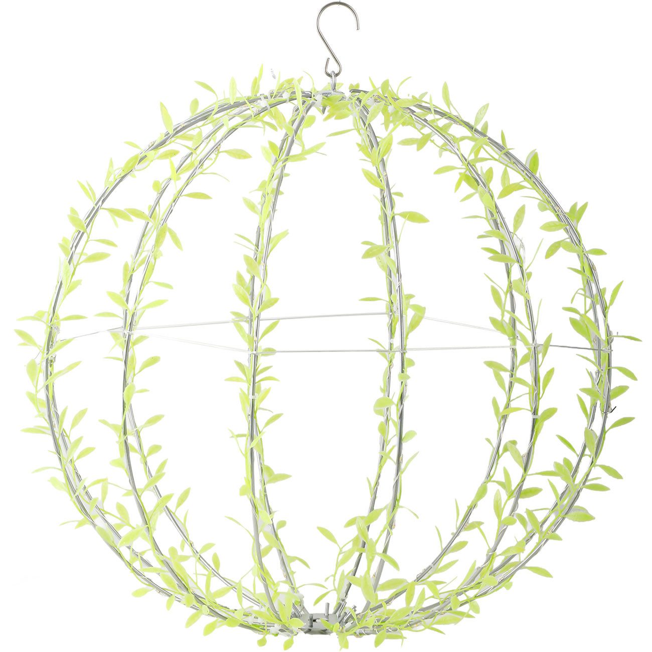 shop'n smile ideoon Hängeleuchte Solar Leuchtkugel Gartenkugel Ø40cm Blätterdesign 144 LEDs 2 Lichtmodi, LEDs, Warmweiß, 2 Modi, Solarbetrieb & Dämmerungssensor IP44, Dekoleuchte