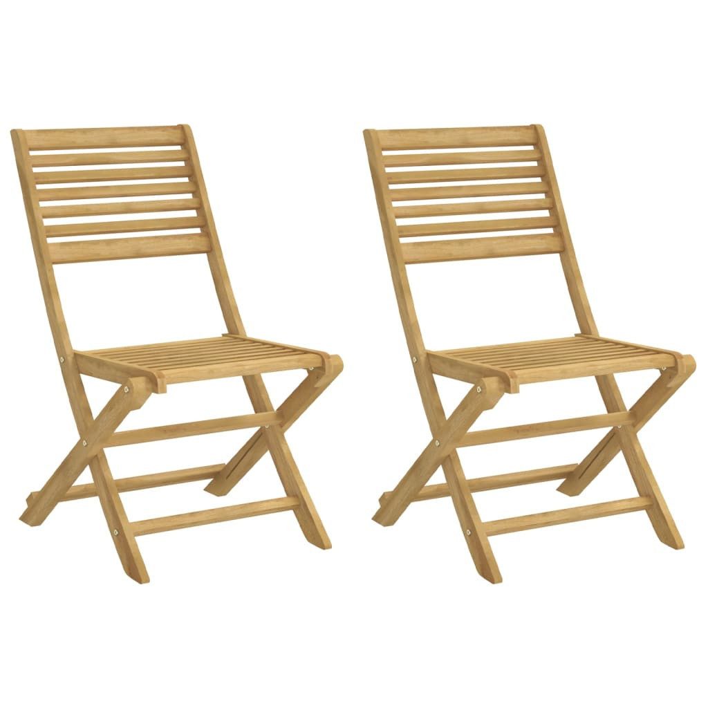 vidaXL Gartenstuhl, Outdoor Stühle 2 Stk. Klappbar 48,5x61,5x87 cm Massivholz Akazie