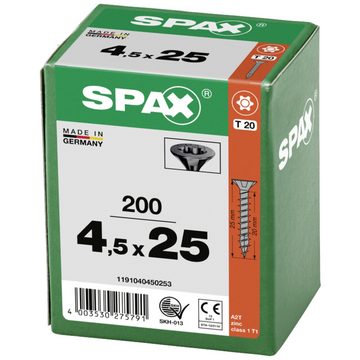 SPAX Schraube SPAX 1191040450253 Holzschraube 4.5 mm 25 mm T-STAR plus Stahl sch