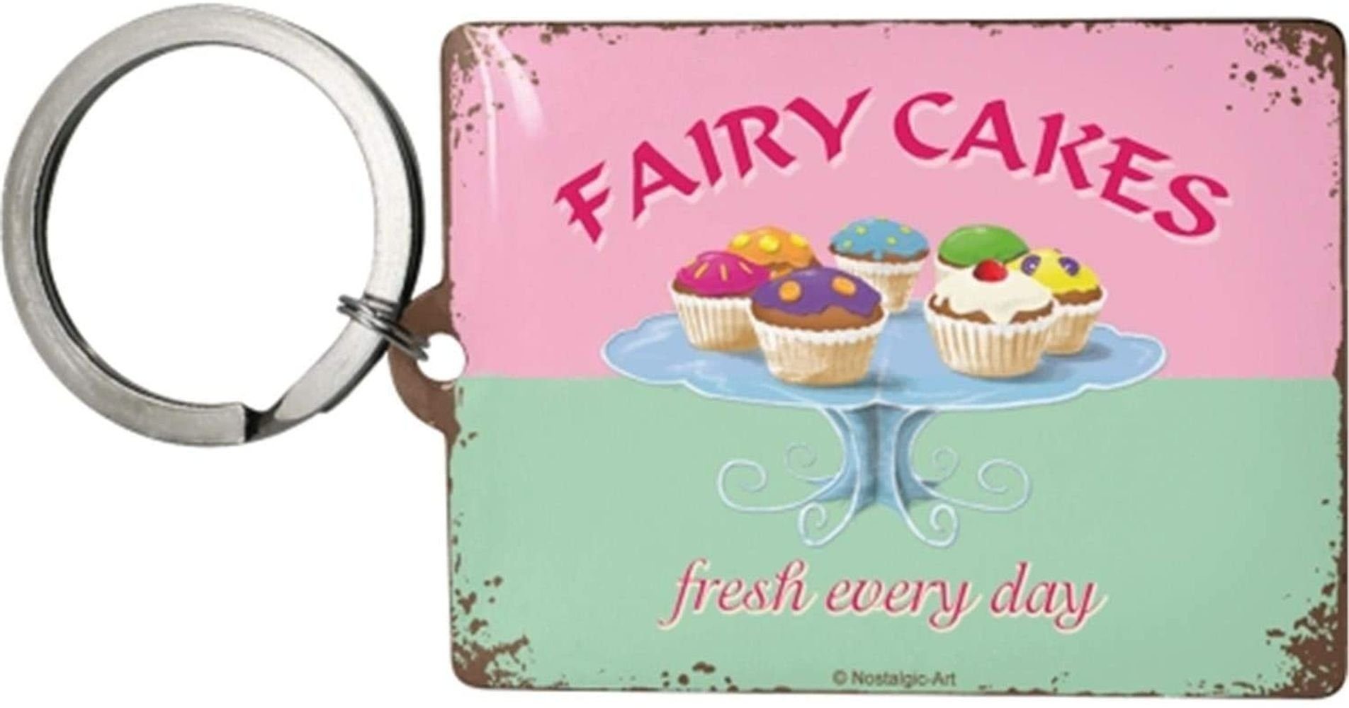 Schlüsselanhänger mit Gravur Edelstahl Schlüsselanhänger Eckig - Fairy Cakes