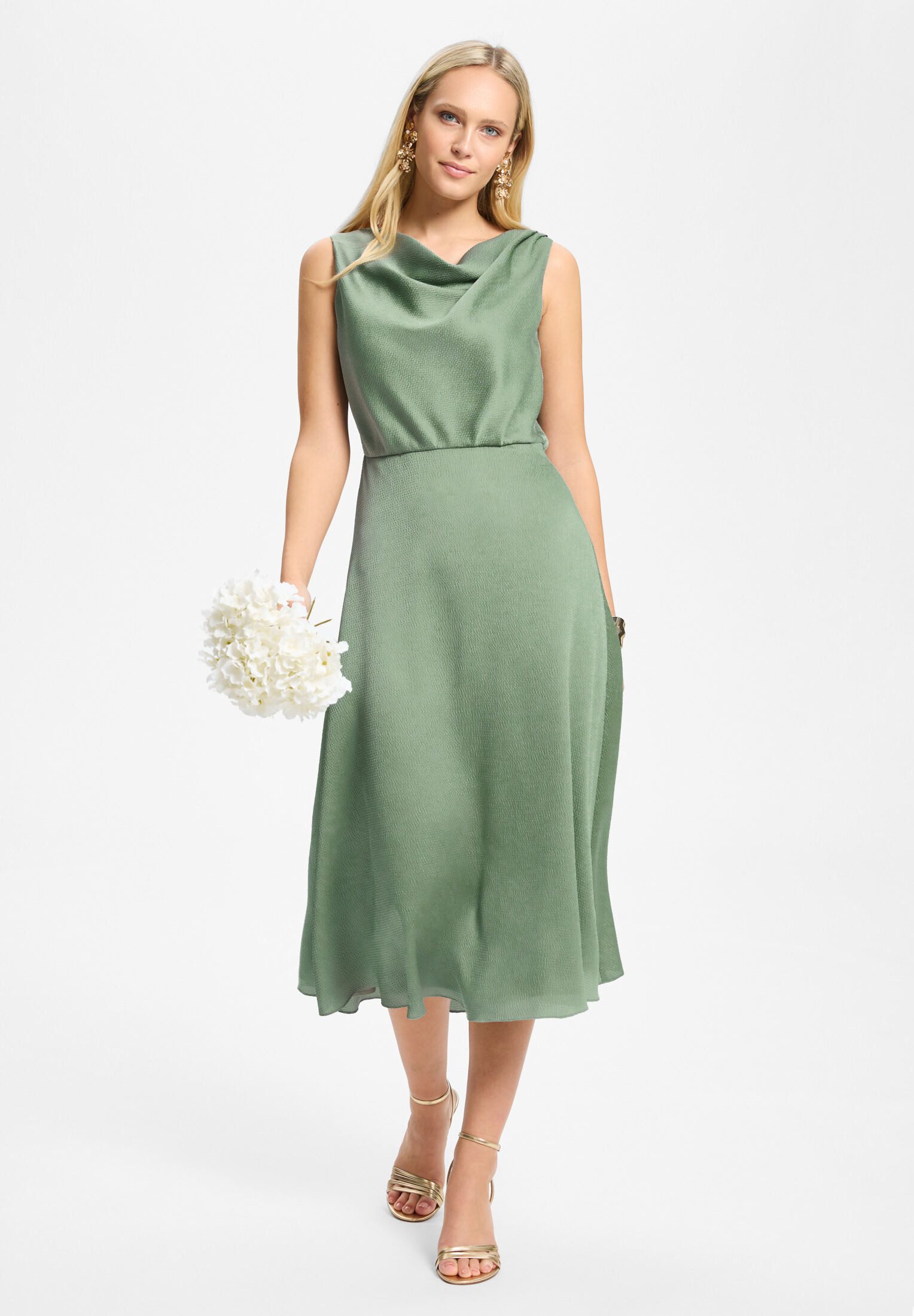 SWING Cocktailkleid Taillierter Schnitt mit fließendem Rockteil