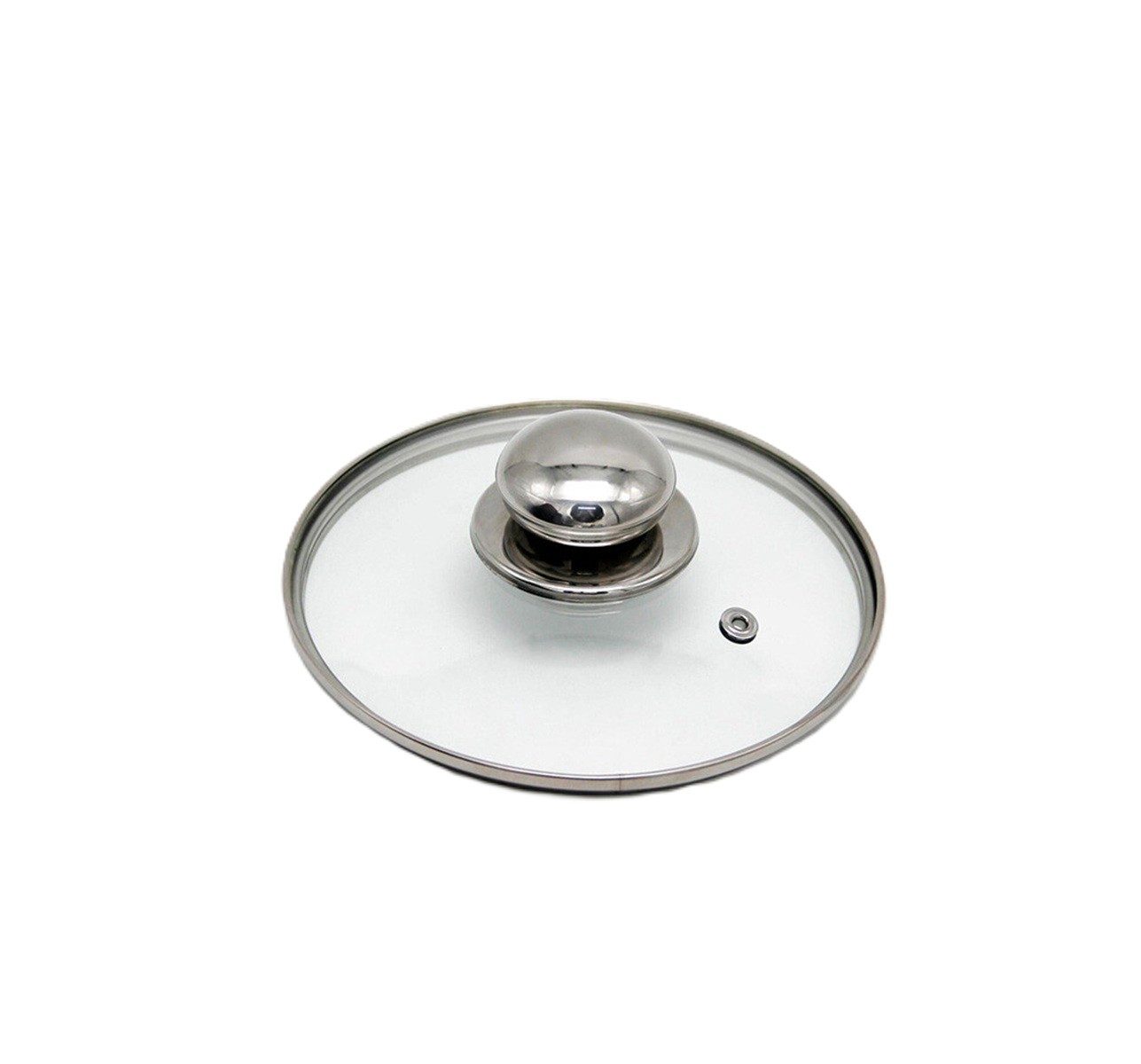Michelino Universaldeckel Glasdeckel ø16 cm mit Dampfauslass & Edelstahlknopf, (1-tlg), ø16 cm, Spülmaschinengeeignet, Edelstahlknopf, Dampfauslassventil