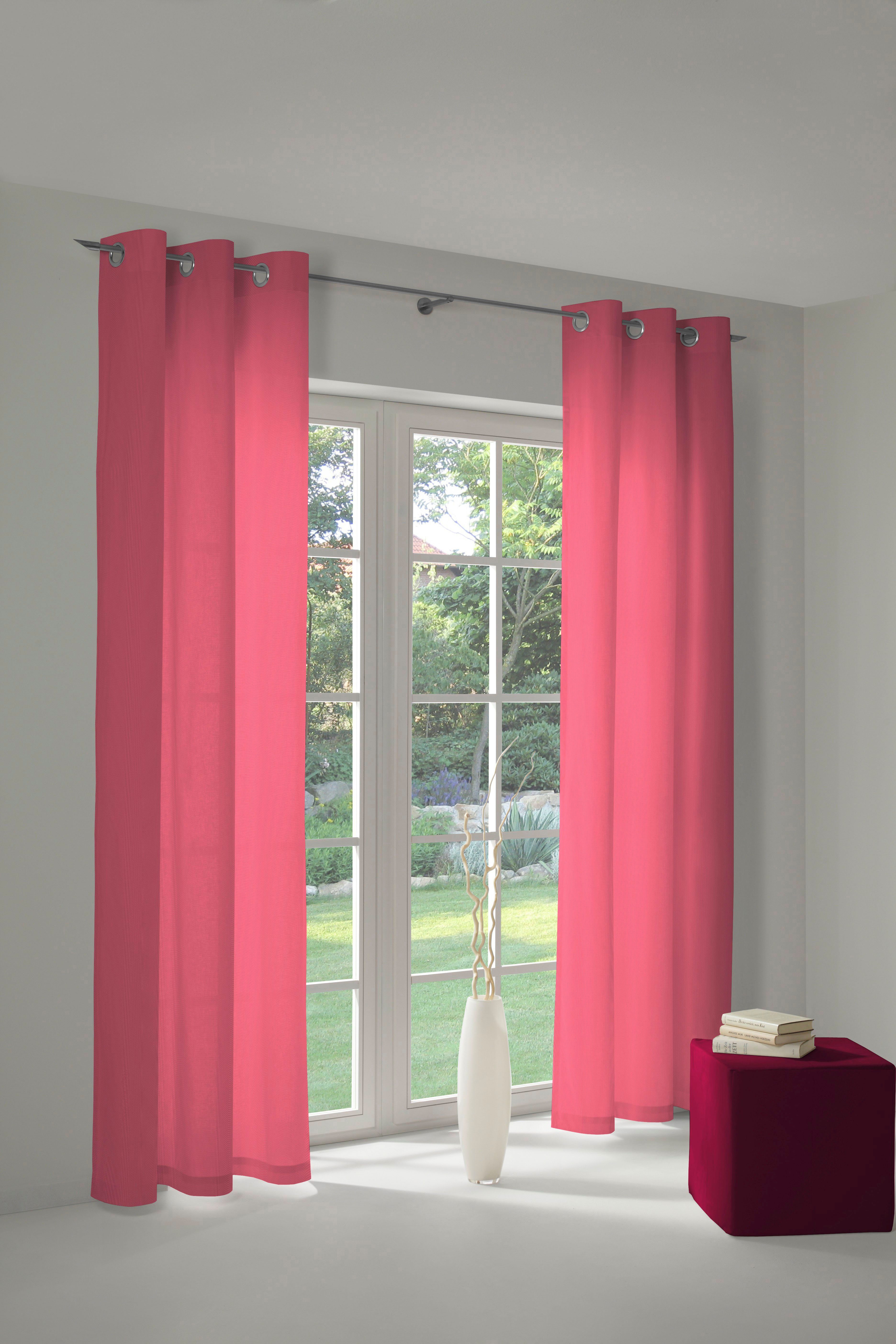 blickdicht, Vorhang (1 Maß St), nach Wirth, Ösen Collection, Uni pink