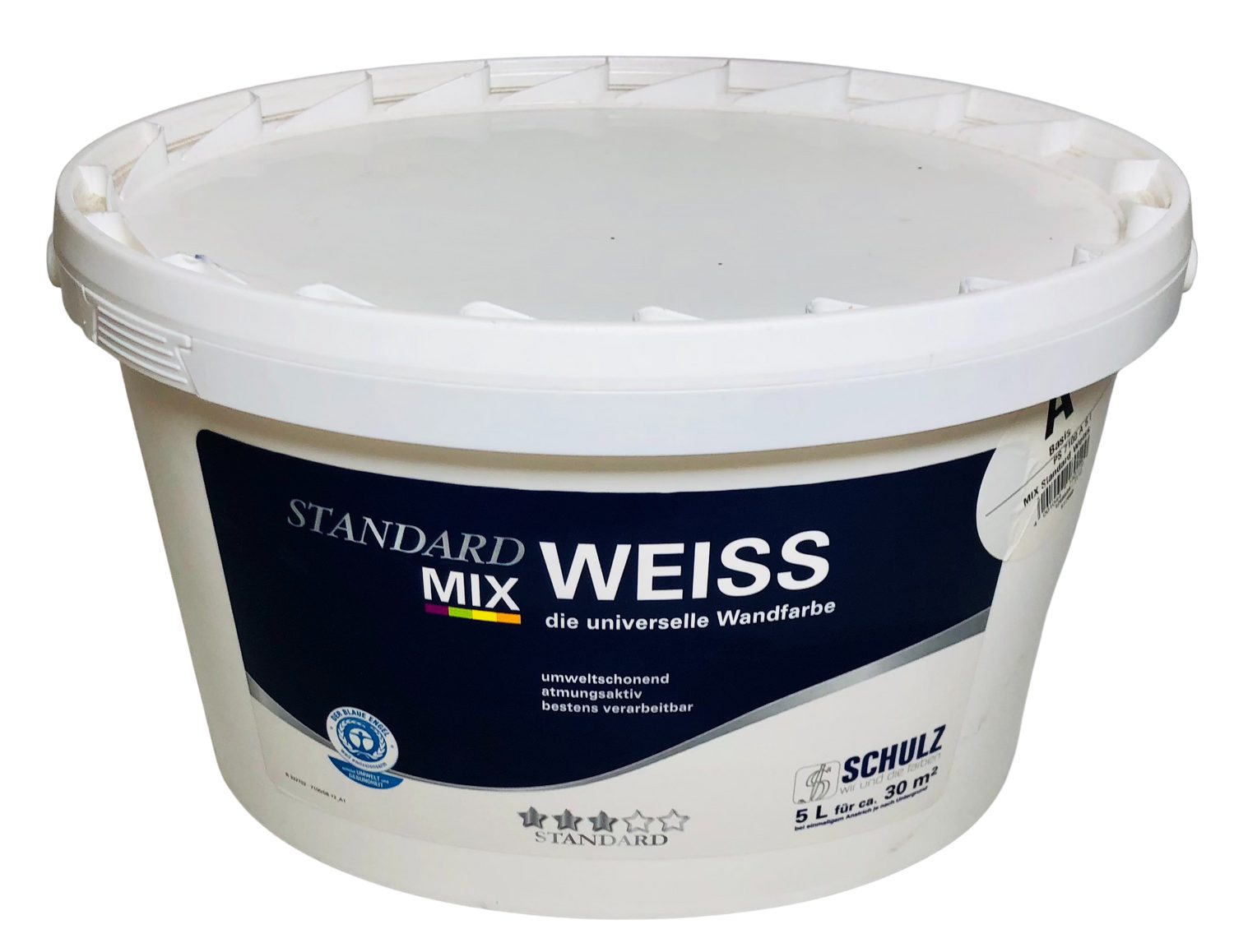 Weiss 5l Mix und OPUS1 Standard Abtönfarbe Weiß Vollton- Anstrich Beschichtu Wand Schulz Innenfarben