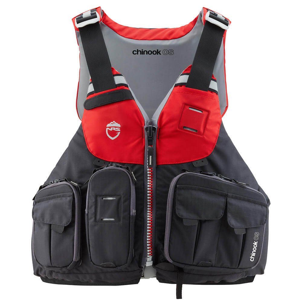 NRS Schwimmweste NRS Angler-Schwimmweste Chinook OS Fishing PFD schwarz rot, L/XL