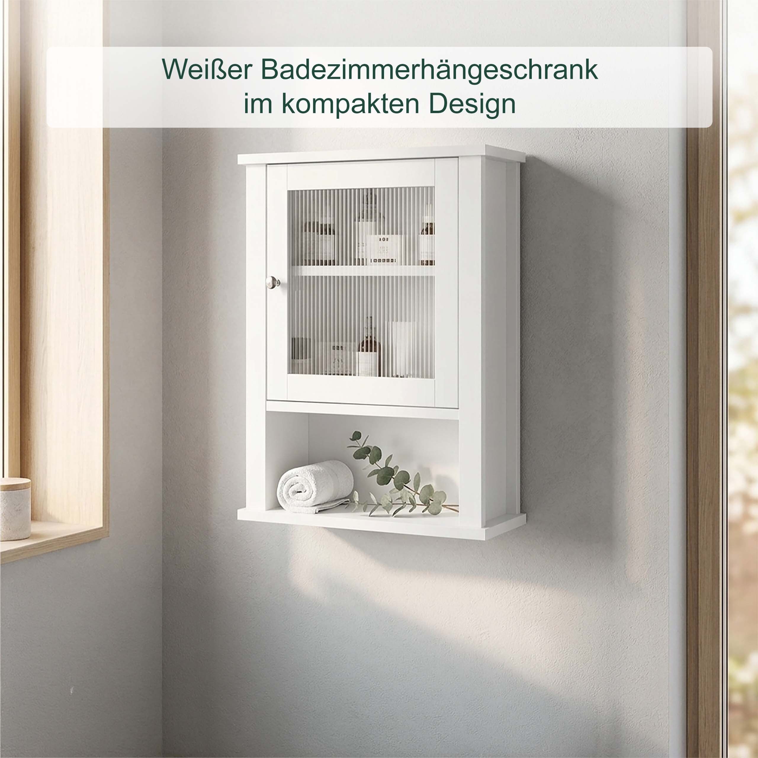 relaxdays Hängeschrank Hängender Badschrank mit Tür (1-St) – Bild 2 von 5