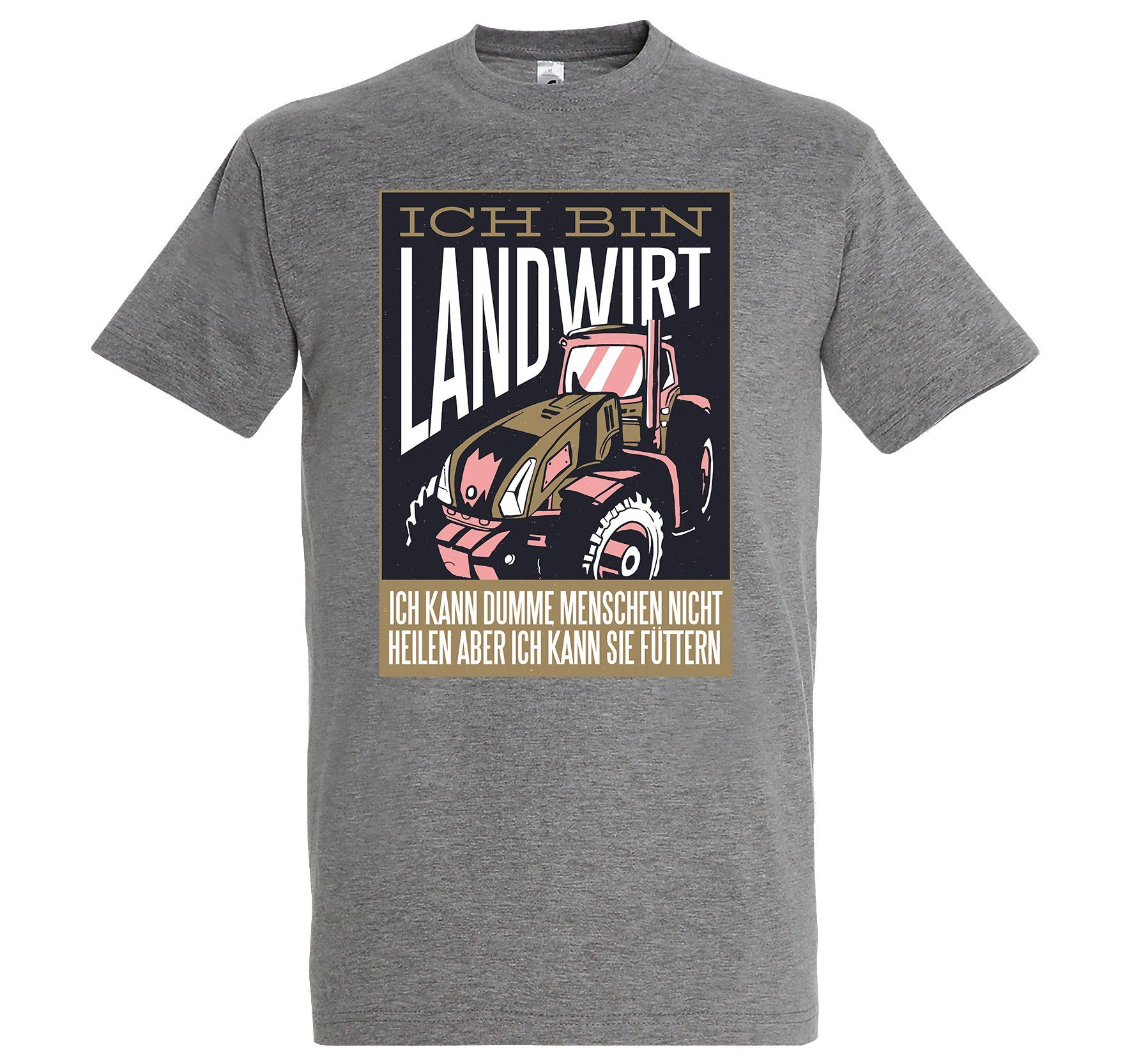 Youth Designz Print-Shirt Landwirt Herren T-Shirt mit lustigem Logo Aufdruck Grau