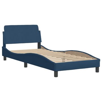 vidaXL Bett Bett mit Matratze Blau 90x200 cm Stoff