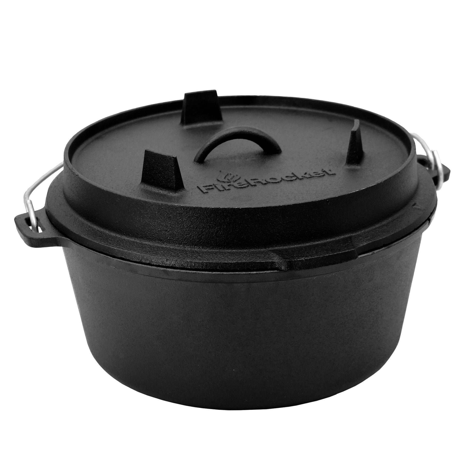 FireRocket Grilltopf Dutch Oven 9qt 8,5L Premium Gusseisen Feuertopf, (Dutch Oven)