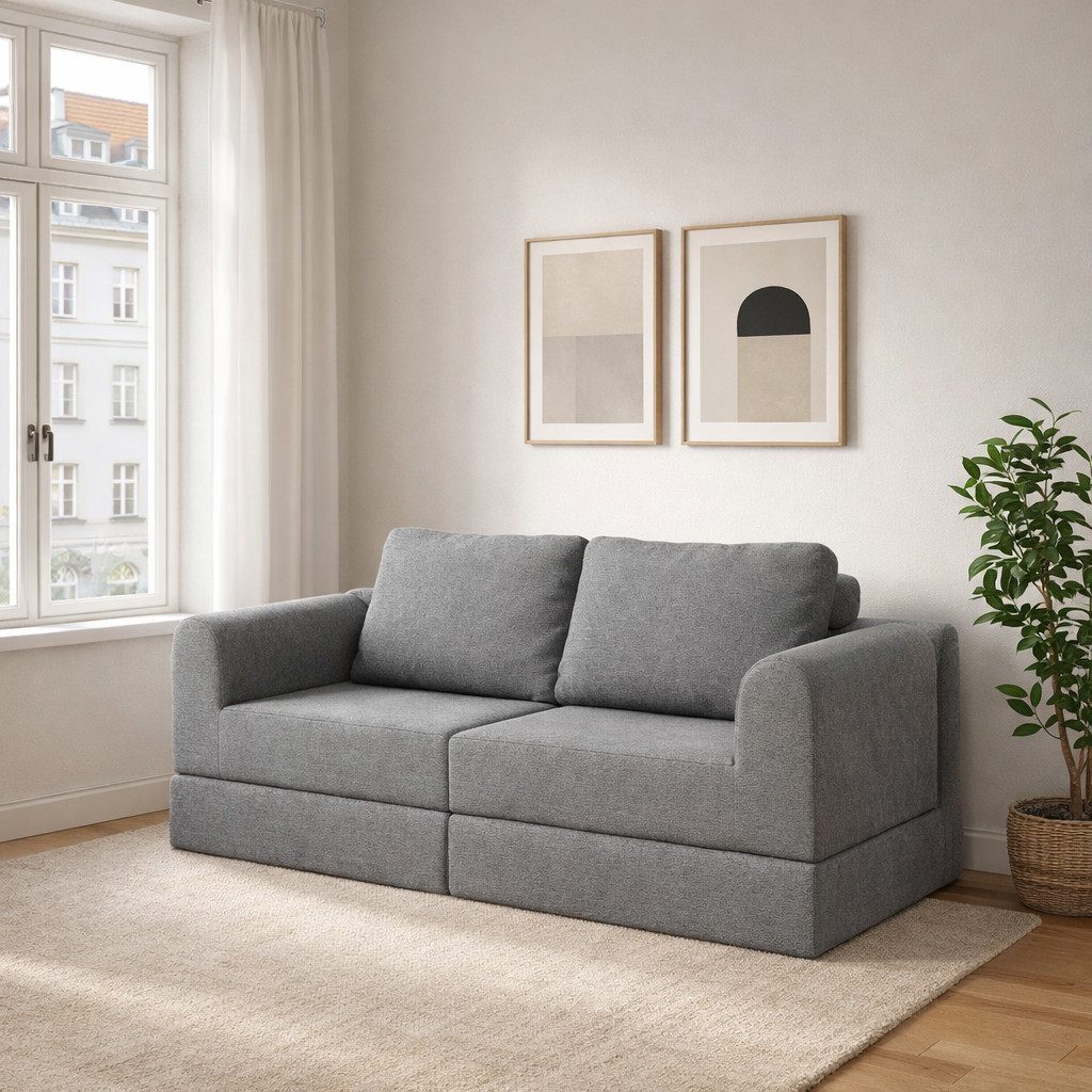 GLP Schlafsofa Bodensofa 160 cm, Set, 3-in-1 Schlafsofa, klappbar, platzsparend für kleine Räume