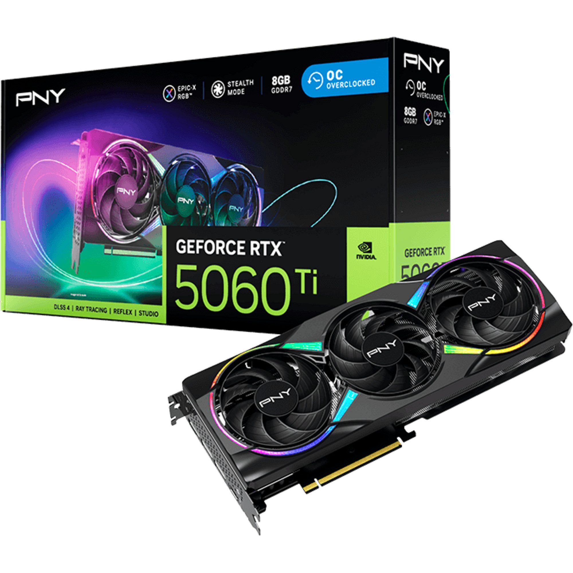PNY PNY GeForce RTX 5060 Ti ARGB OC 8GB, Grafikkarte, Grafikkarte (8 GB)