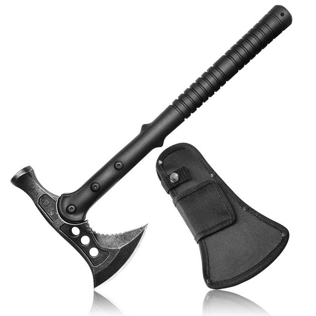 MDHAND Axt Überleben Tomahawk Außen Notfall Beil, 900 g, 38,50 cm Länge, (Set, 1-St., Ausrüstung mit Nylonscheide), Camping Werkzeug