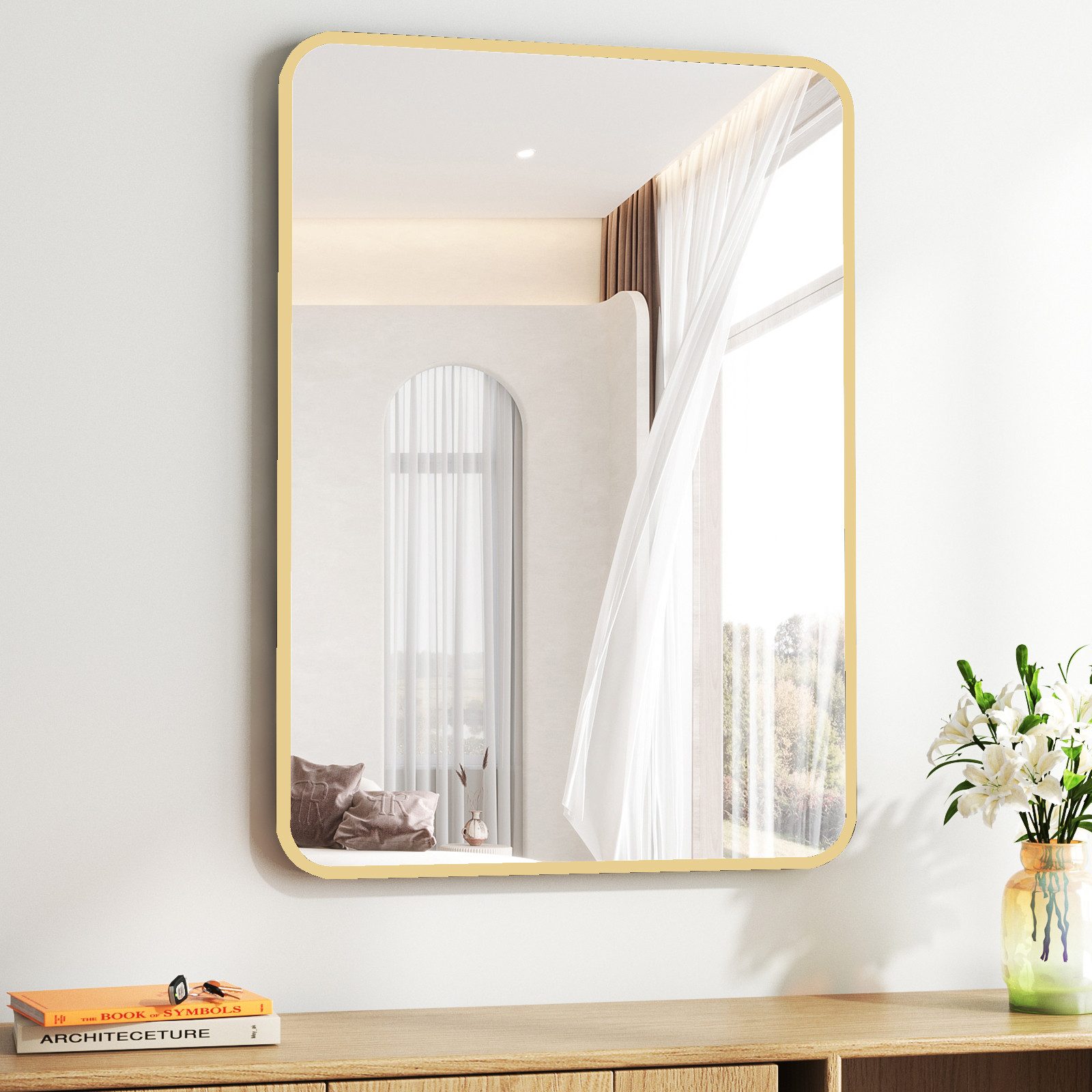 Hopibath Spiegel Gold Spiegel Badezimmer Badspiegel günstig online kaufen